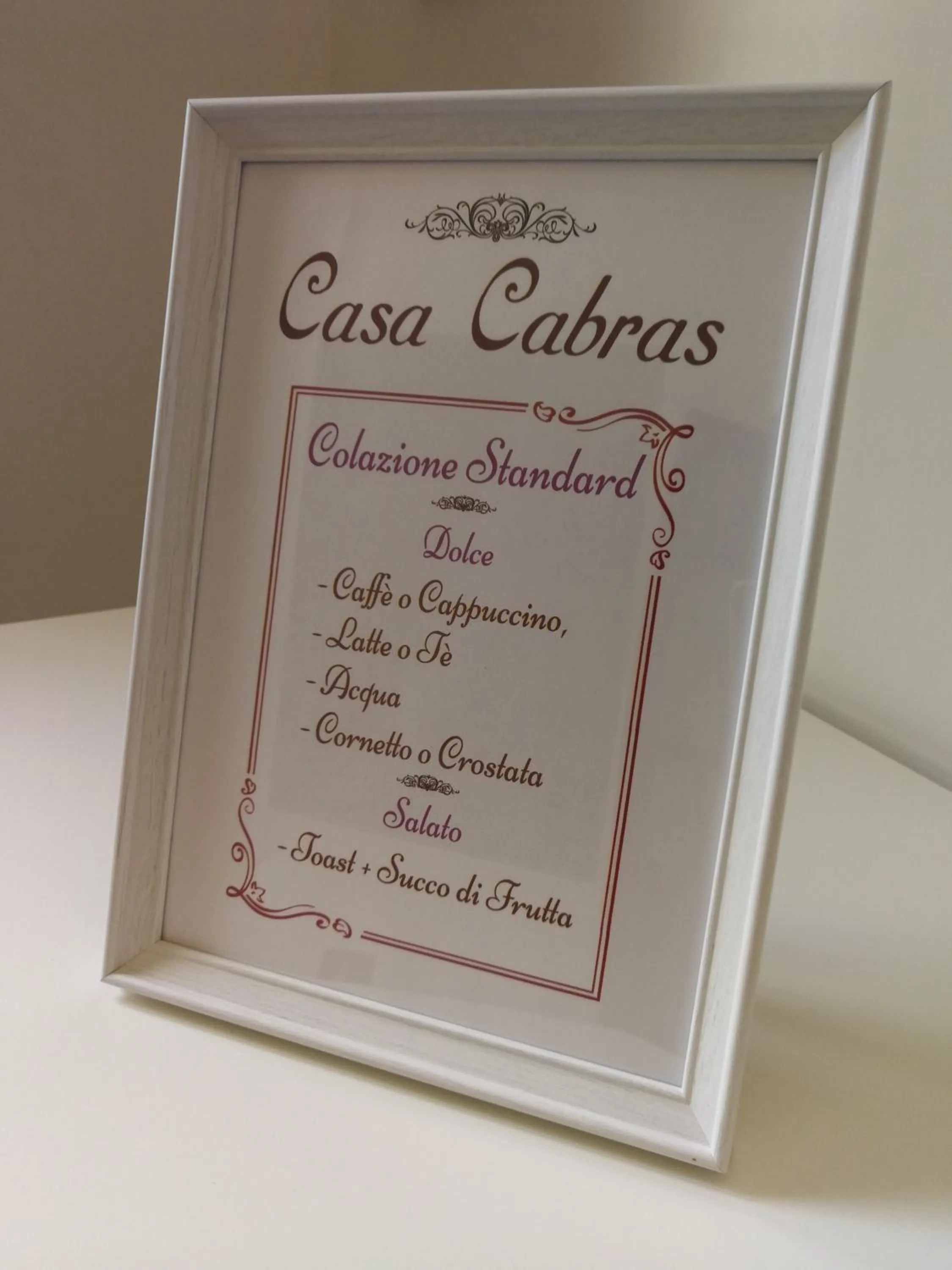 Italian breakfast in Casa Cabras