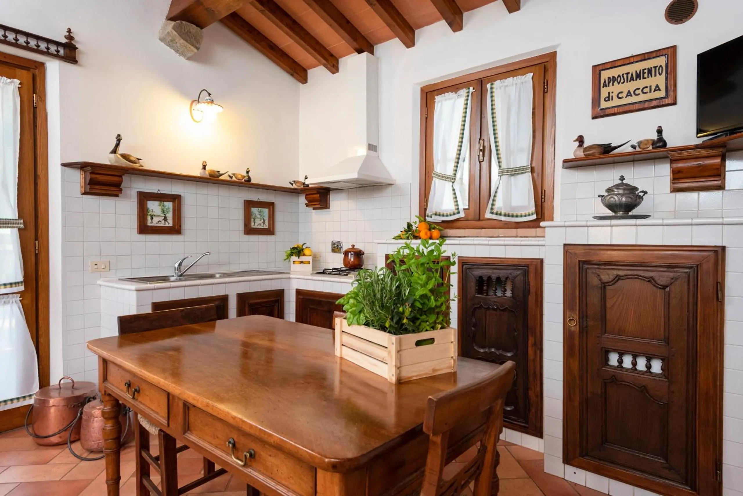 Kitchen or kitchenette in Agriturismo La Rombaia