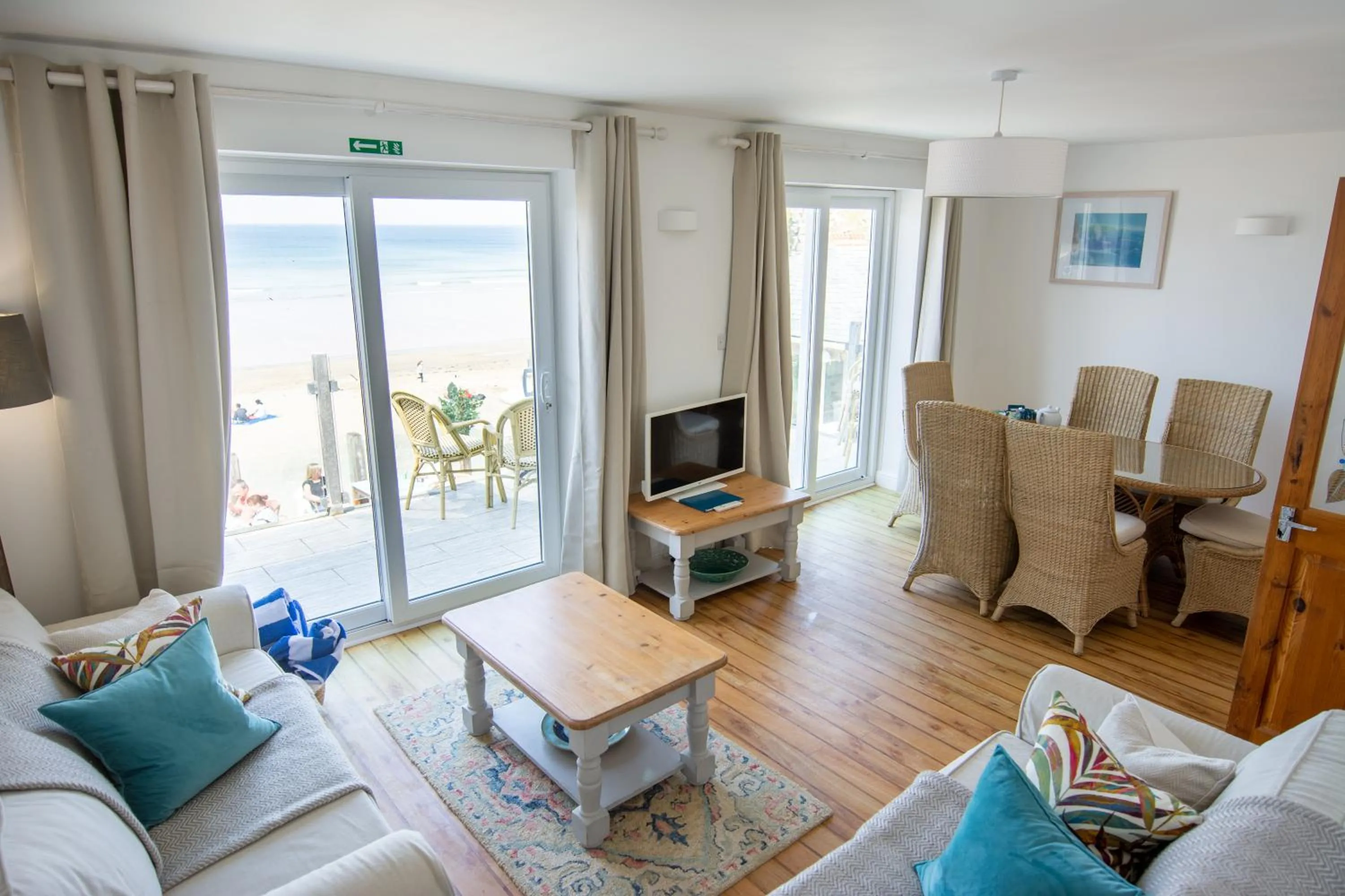 Living room in Tolcarne Beach Apartments