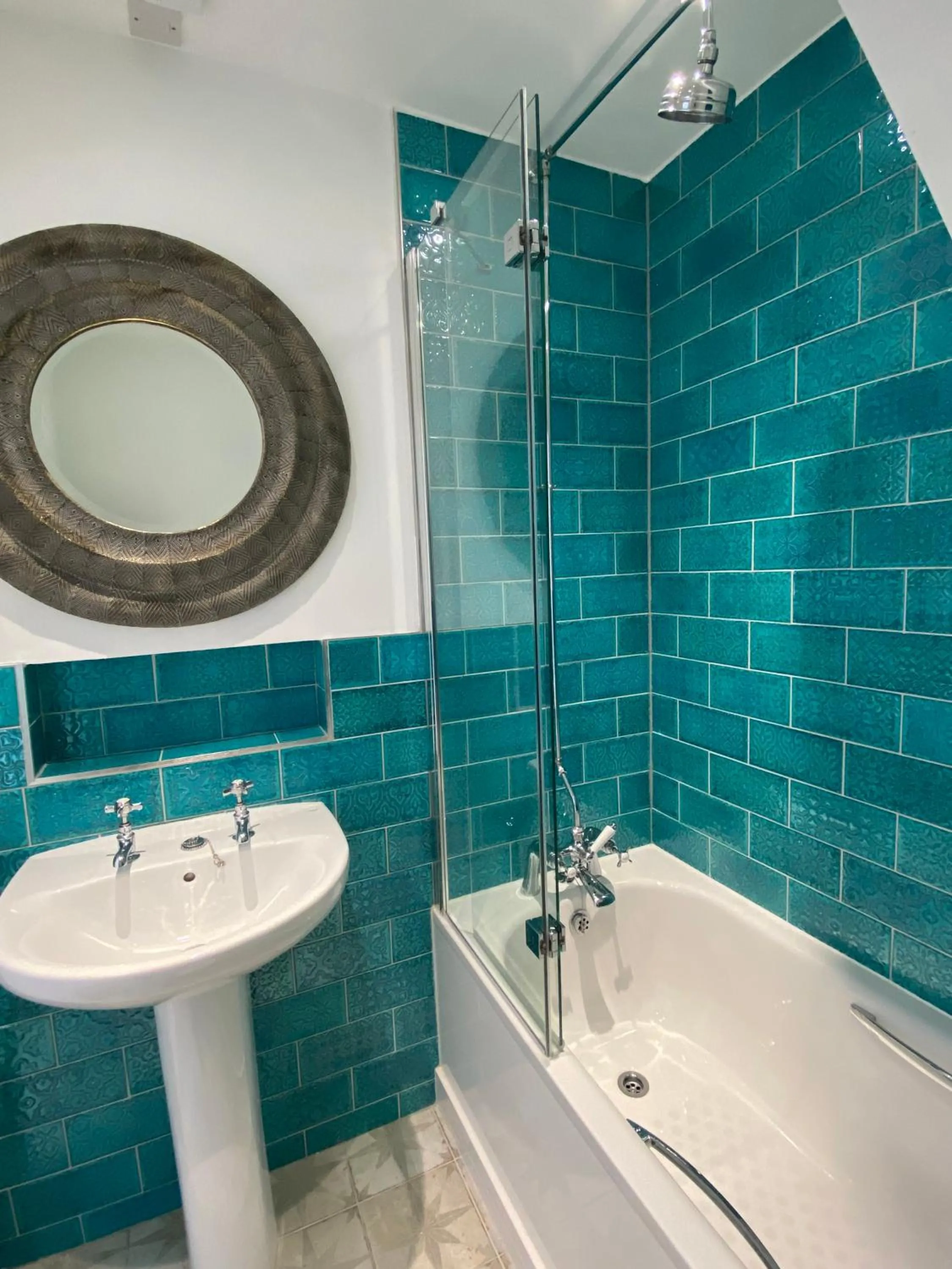 Bathroom in Tolcarne Beach Apartments
