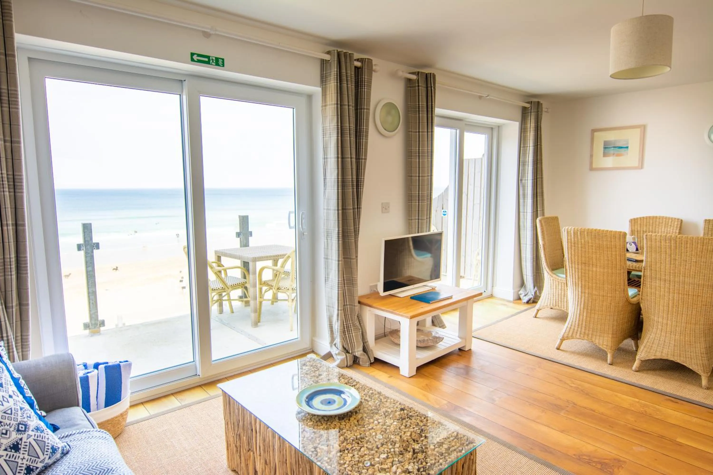 Living room in Tolcarne Beach Apartments