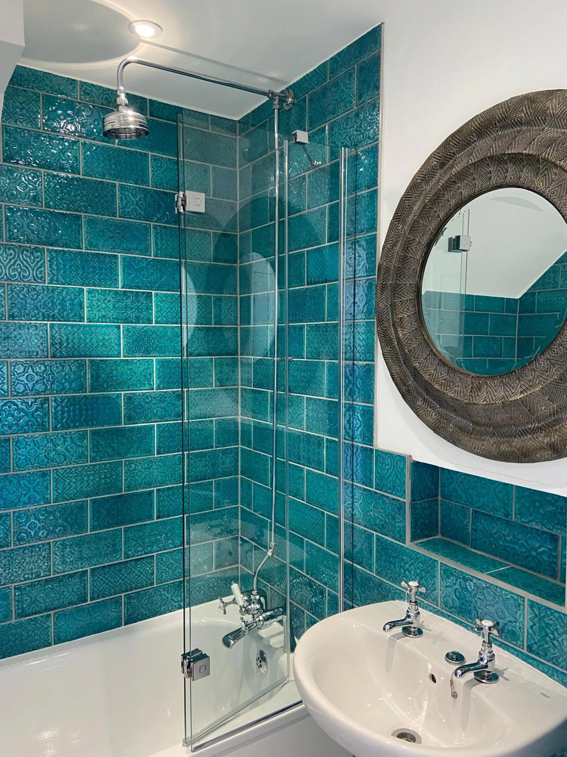 Bathroom in Tolcarne Beach Apartments