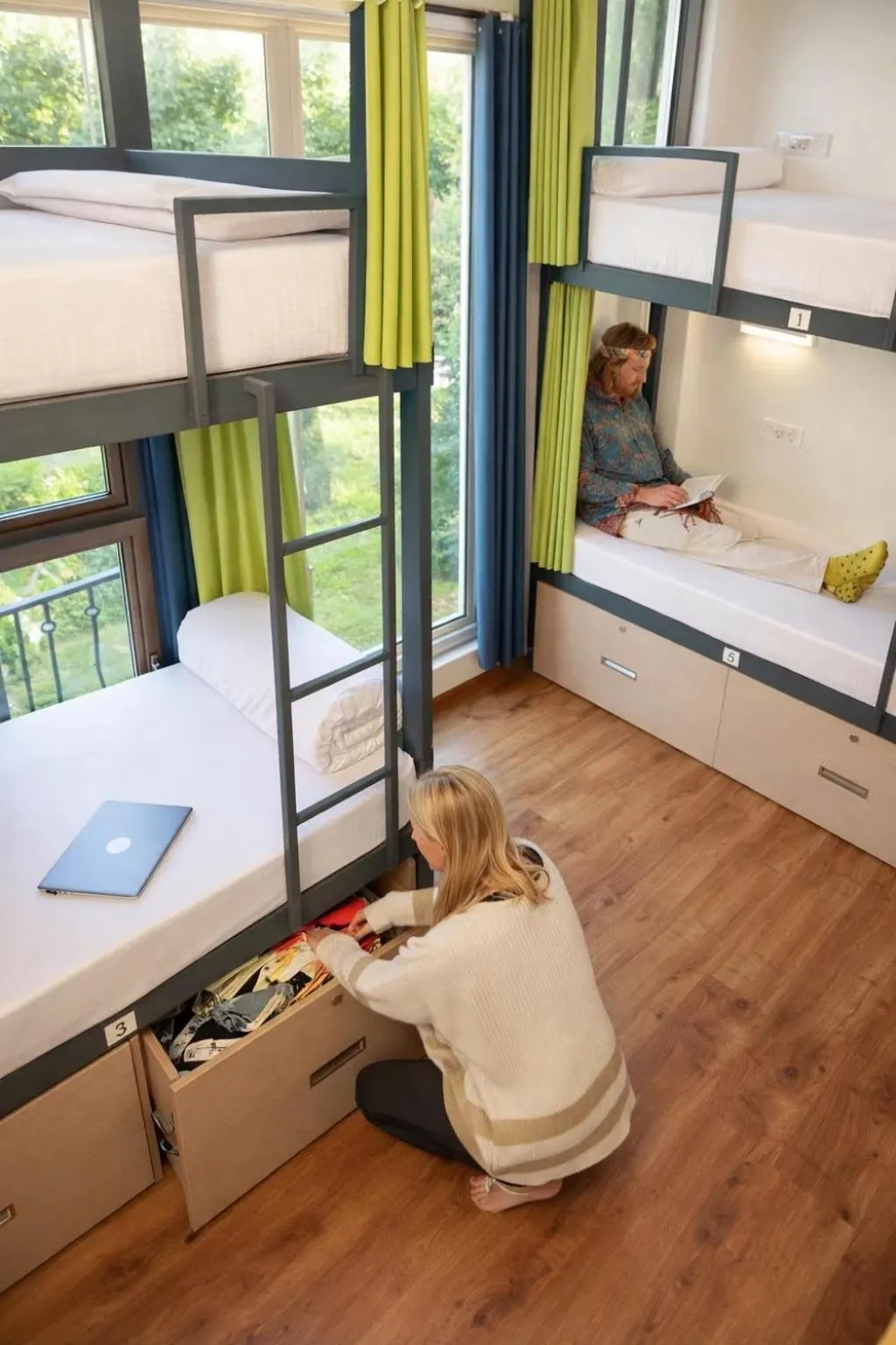 People, Bed in The Blue Jay Hostel