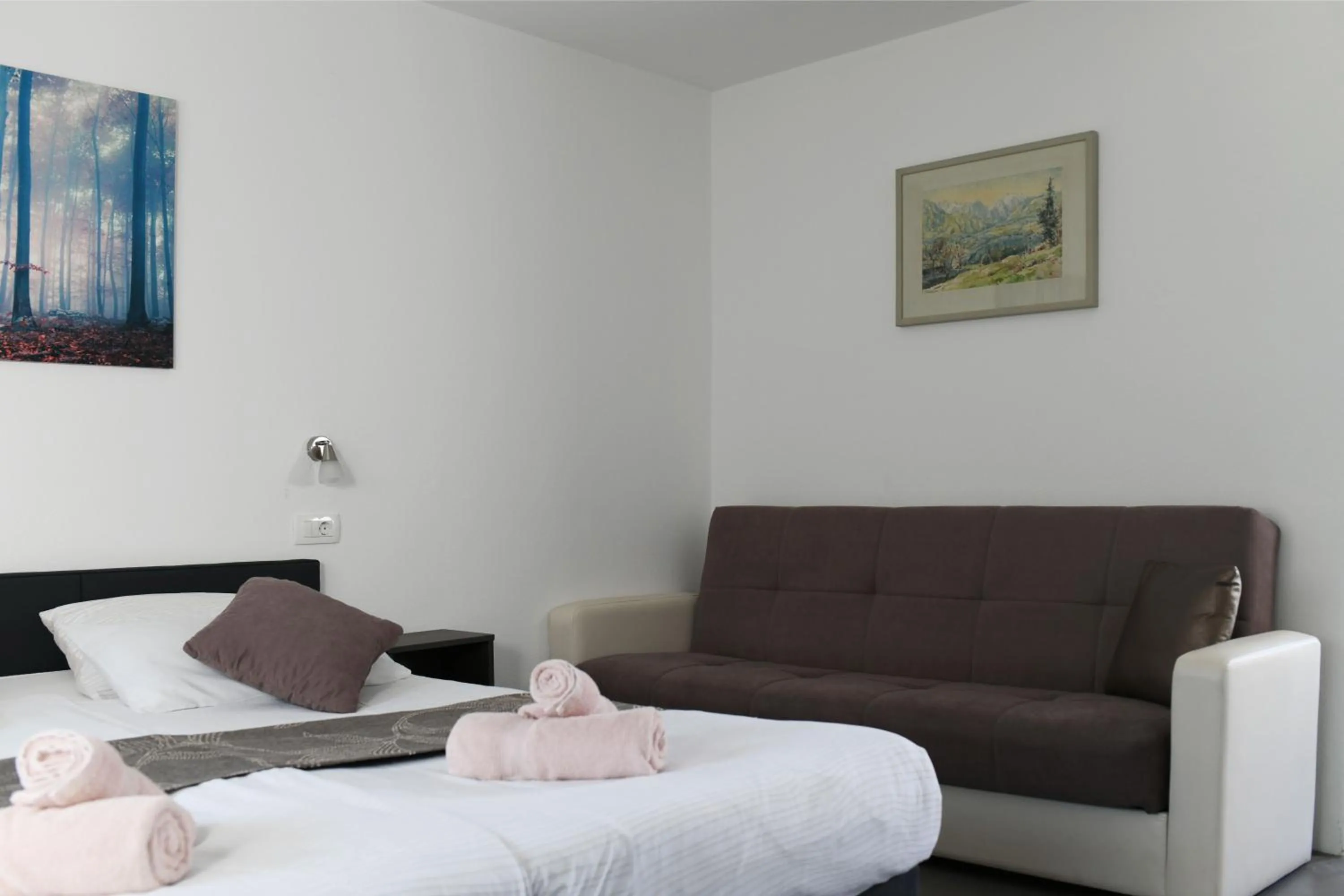 Seating area, Bed in Resort Vidmar near Bled - rooms Vidmar