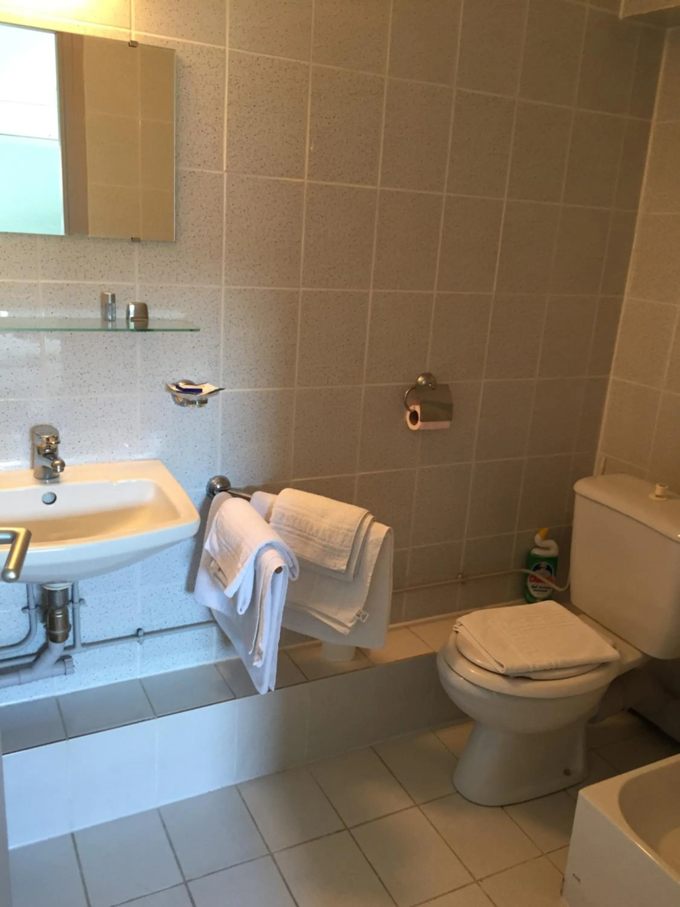 Bathroom in Hôtel De La Mare -restaurant pour les clients sur réservation