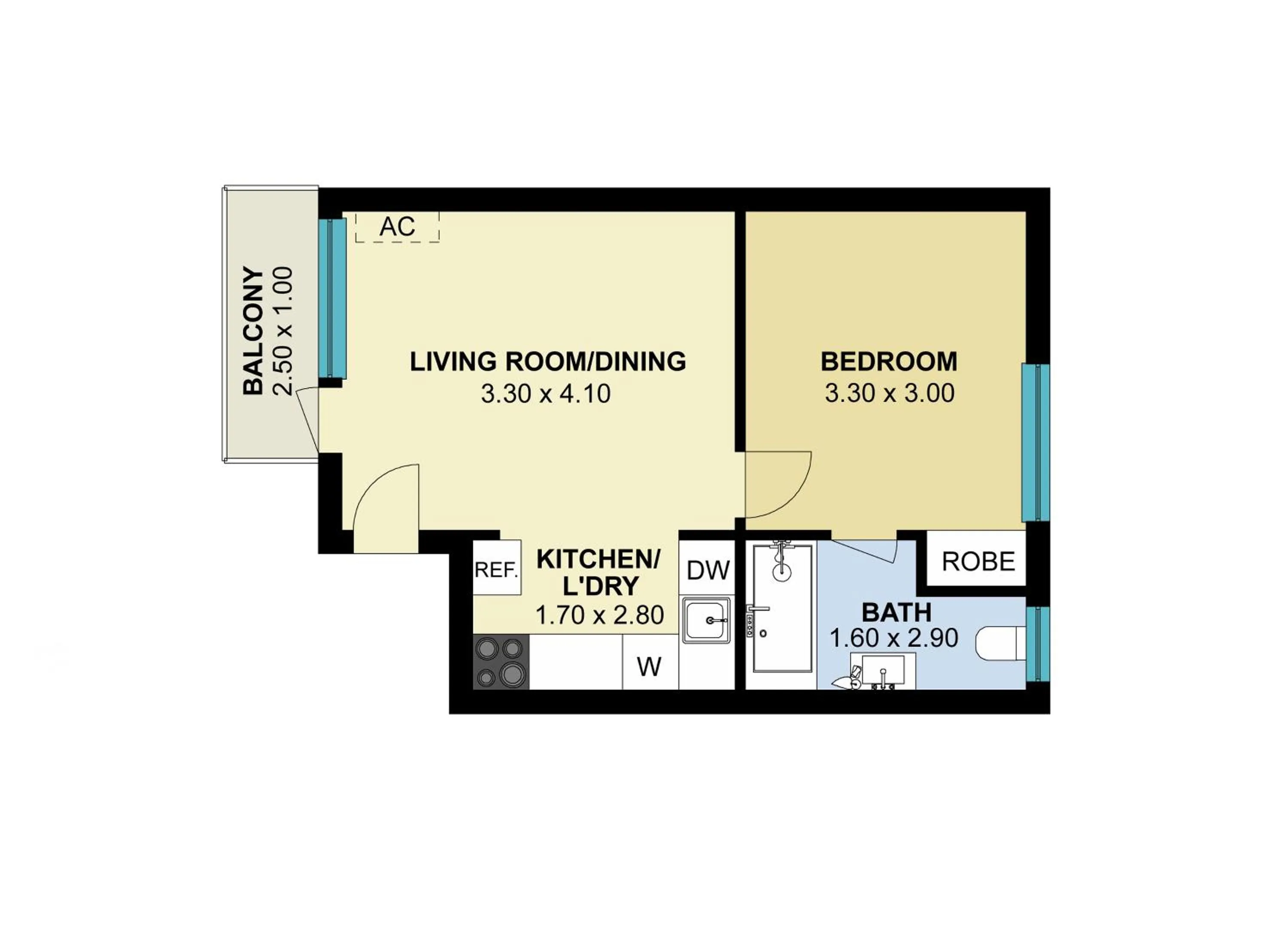 Floor plan in SoYa on Davis Apartment Hotel