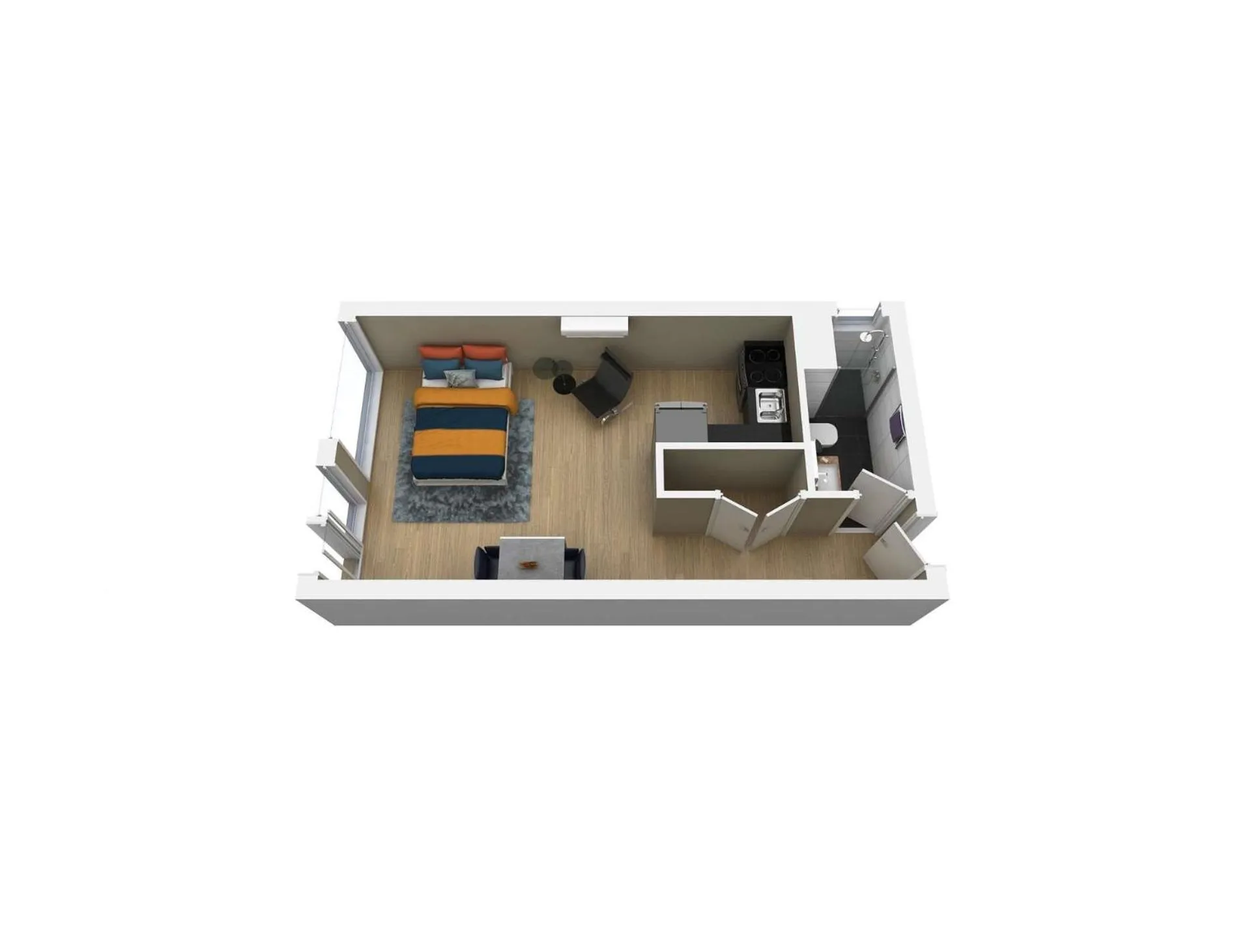 Floor plan in SoYa on Davis Apartment Hotel