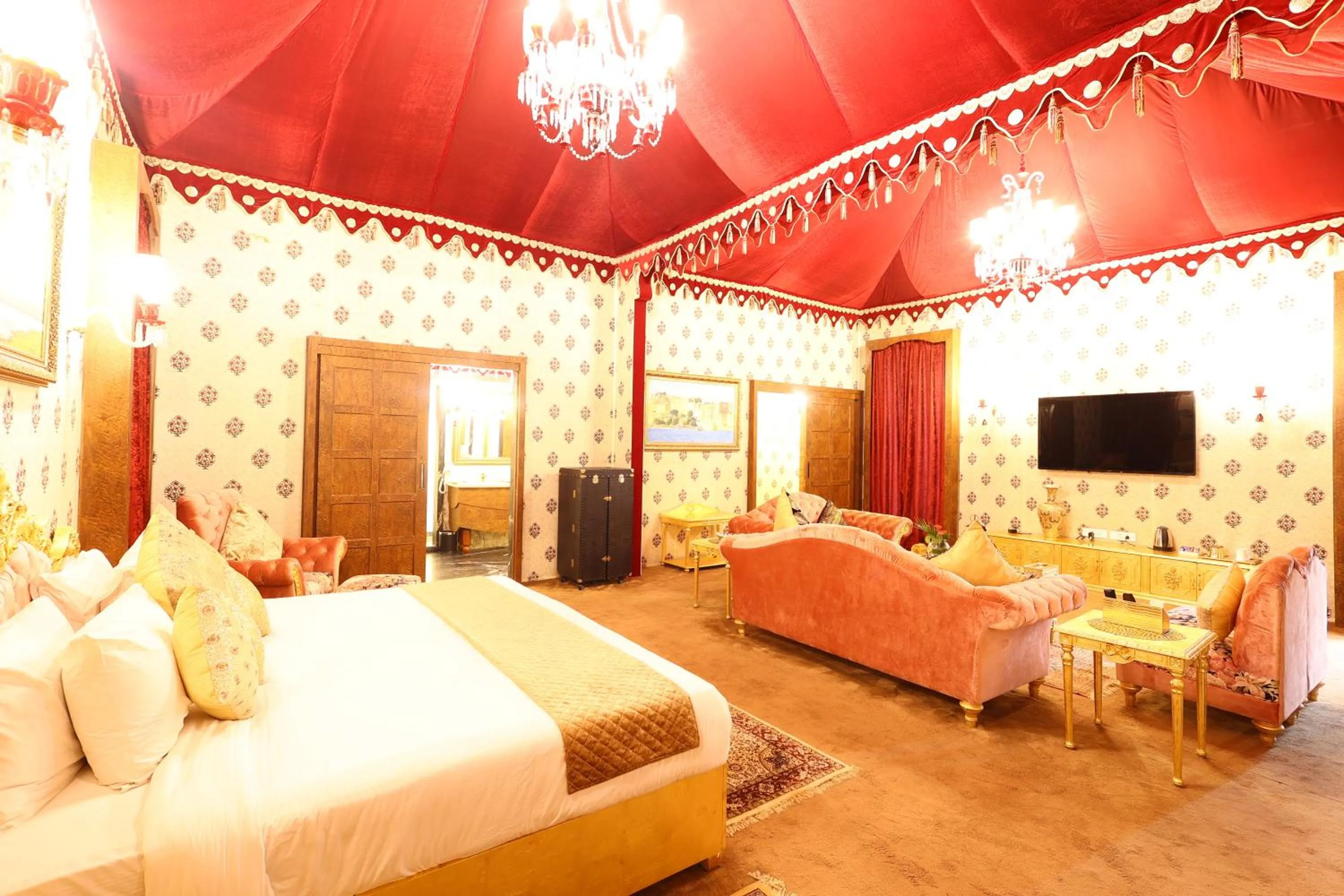 Bed in Rajasthali Resort & Spa