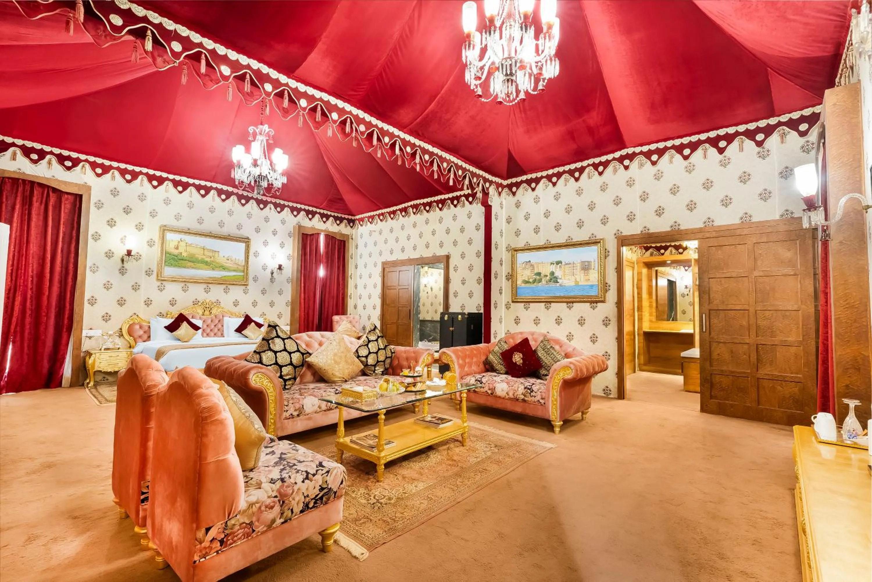 Bed in Rajasthali Resort & Spa