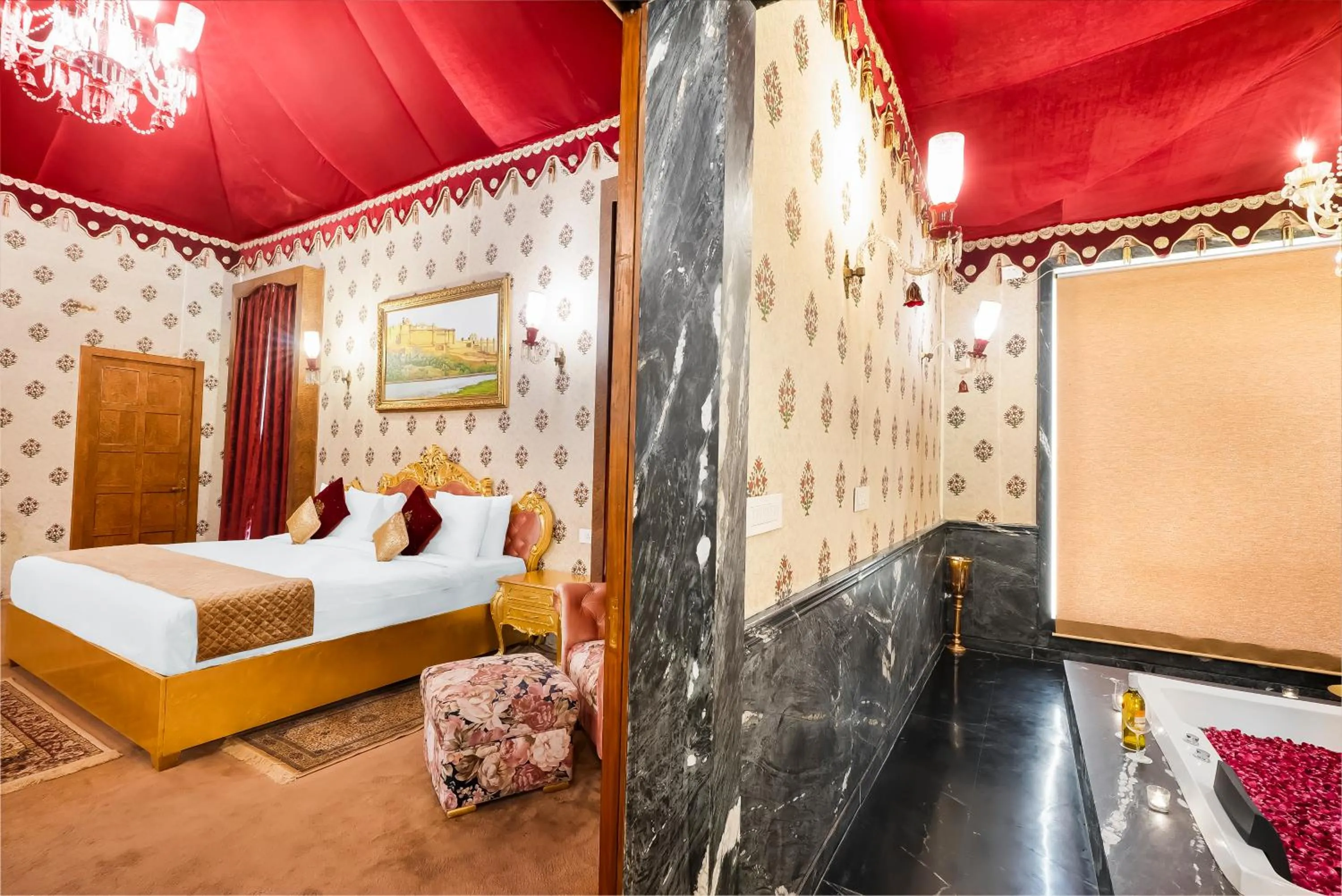 Bed in Rajasthali Resort & Spa