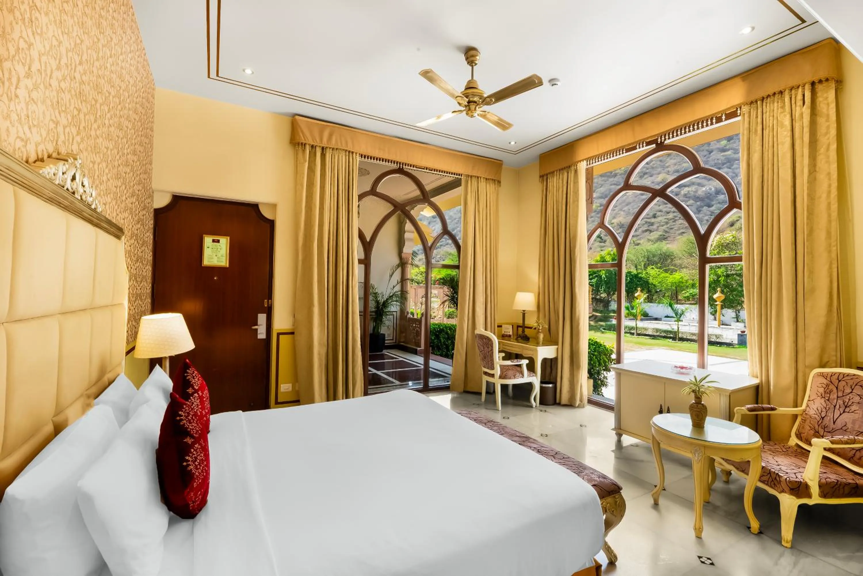 Bed in Rajasthali Resort & Spa
