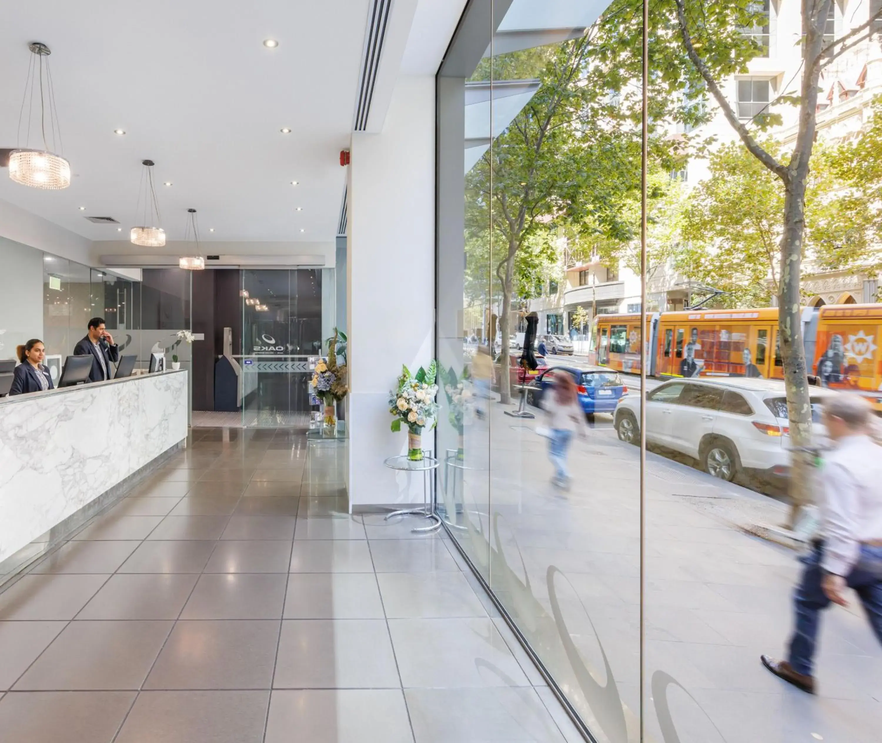 Lobby or reception in Oaks Melbourne on Collins Suites Lobby or reception in Oaks Melbourne on Collins Suites