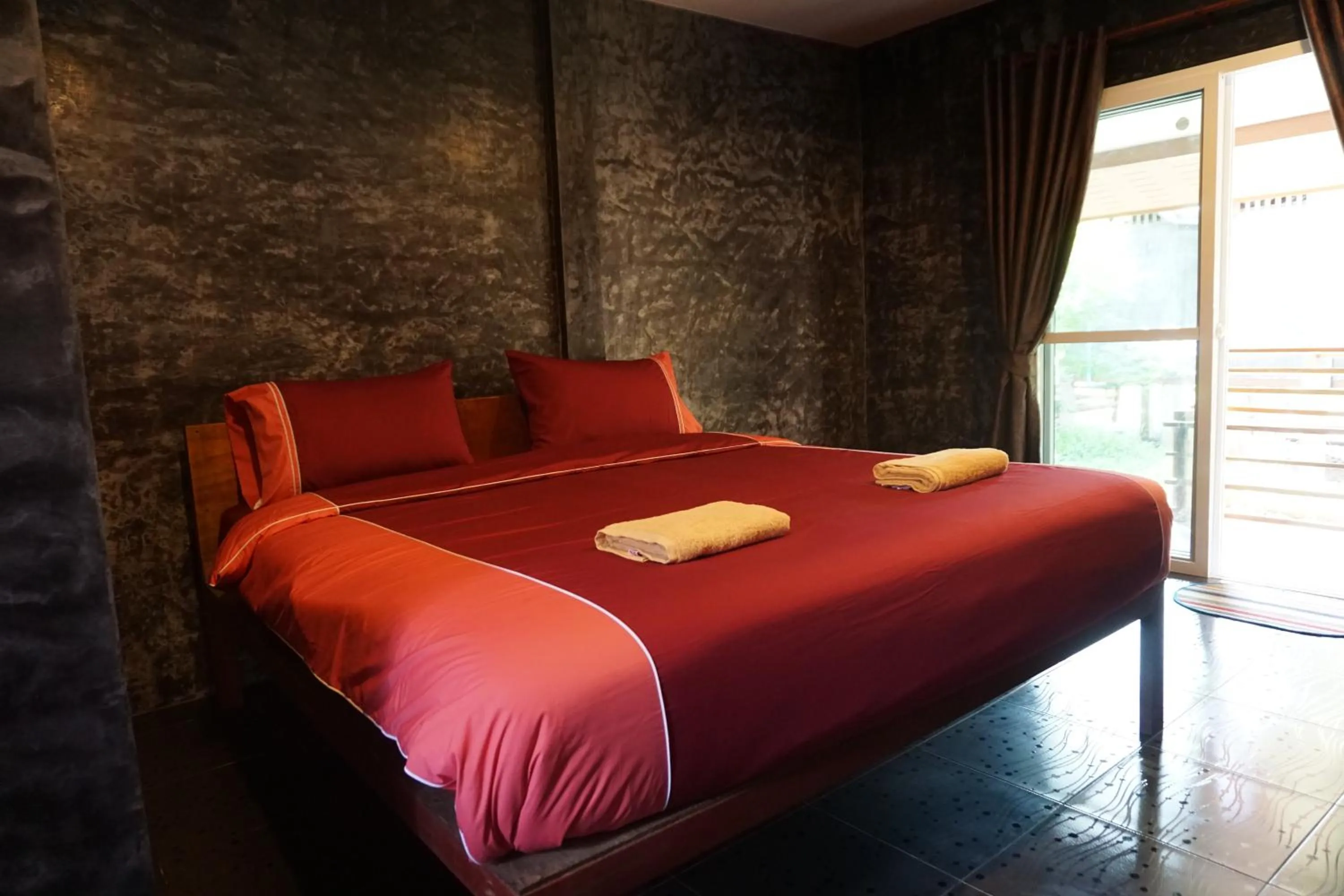 Bed in Family Hut Pai