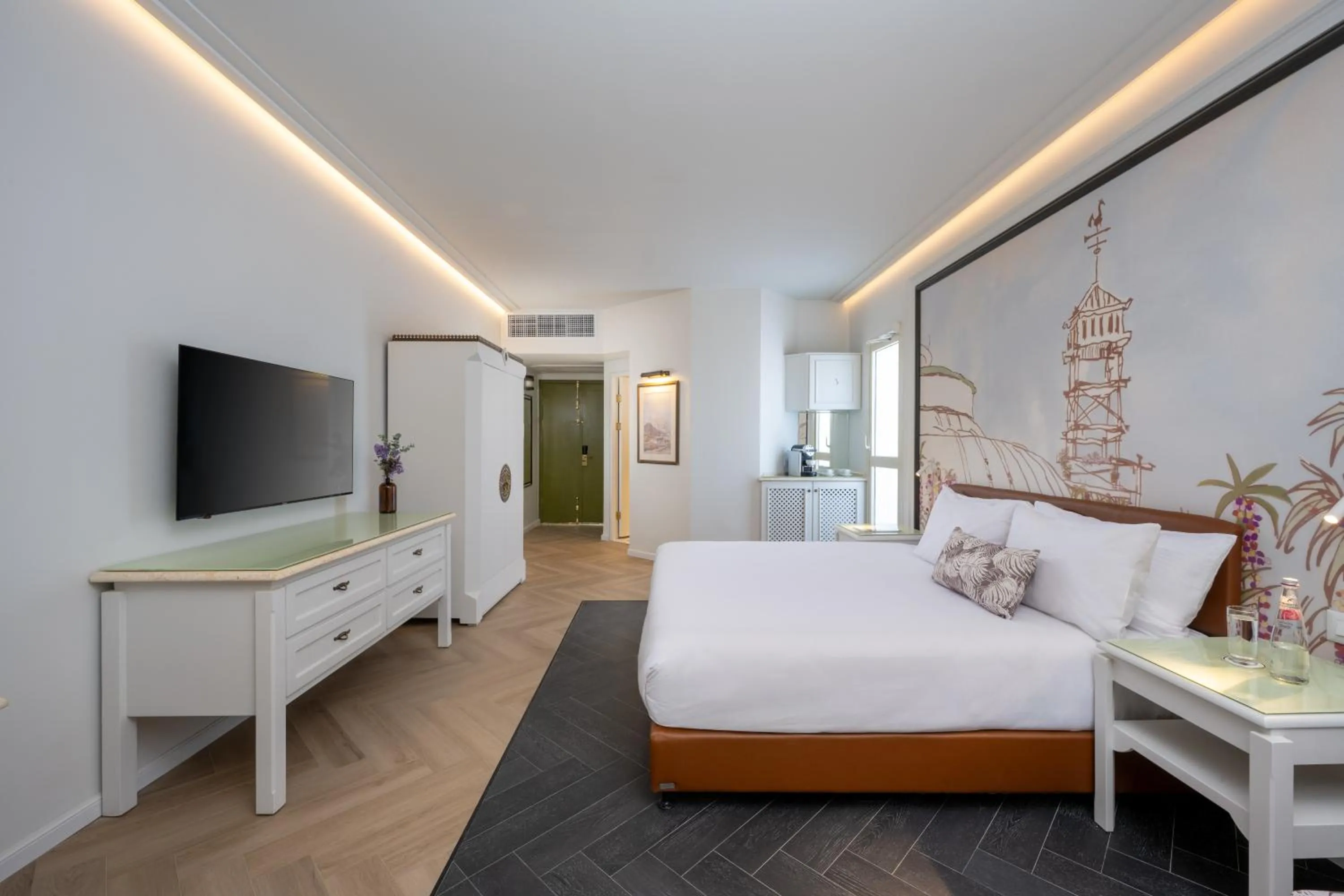 Seating area, Bed in Herods Boutique Eilat a Premium collection by Fattal Hotels