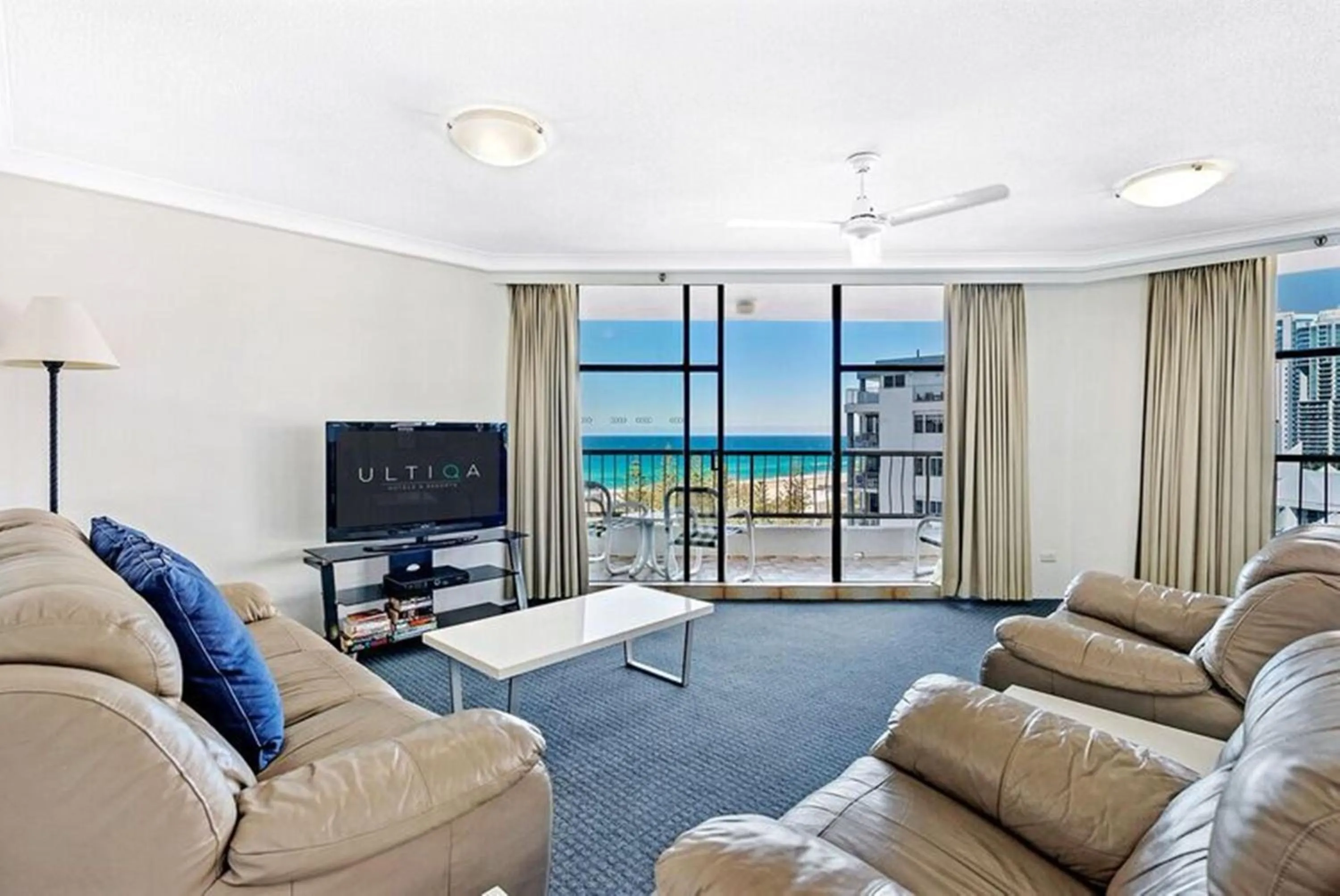 Living room in ULTIQA Beach Haven on Broadbeach