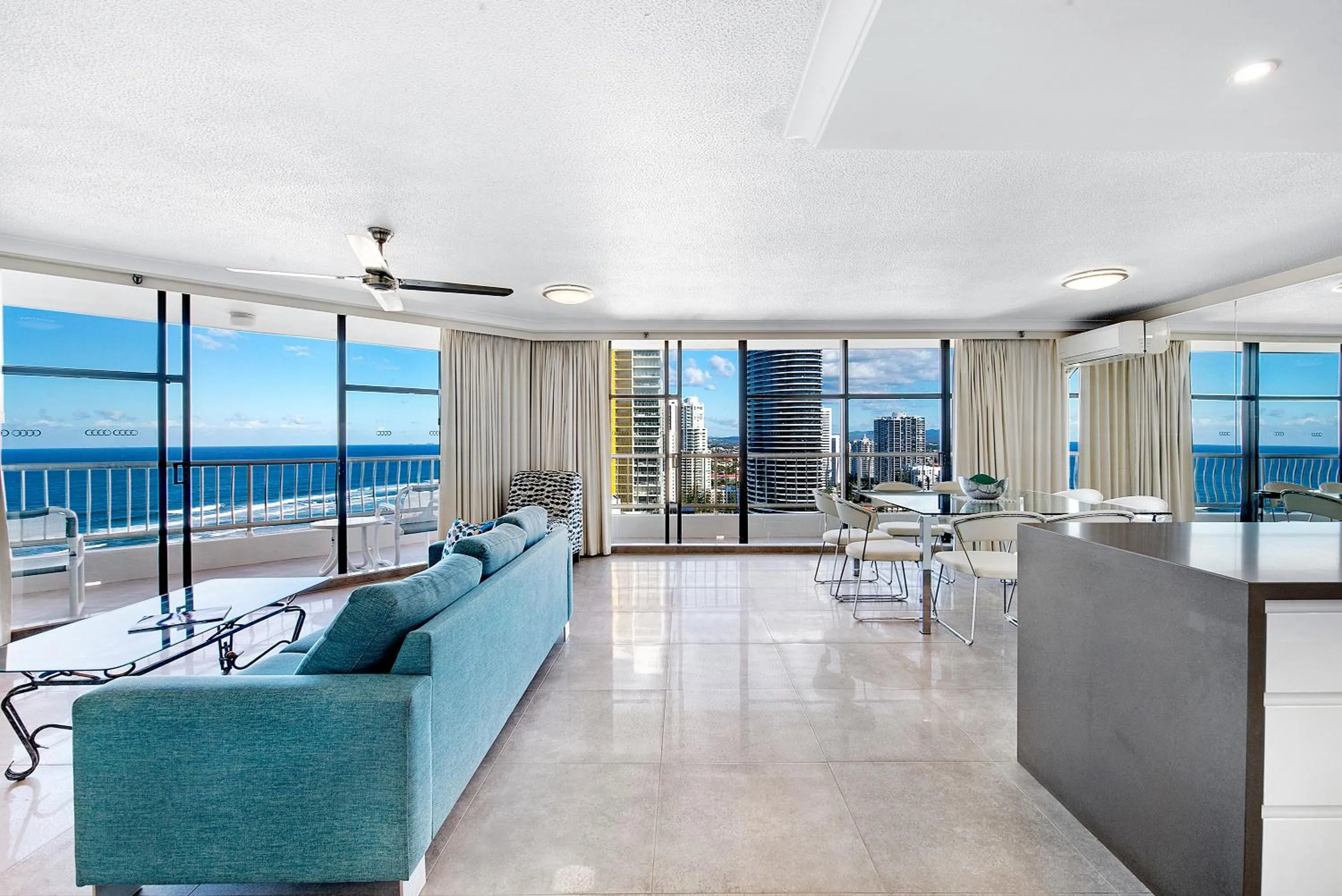 Living room in ULTIQA Beach Haven on Broadbeach