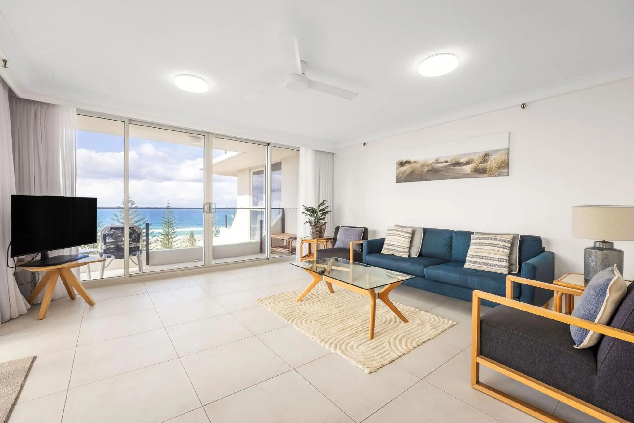 Living room in ULTIQA Beach Haven on Broadbeach