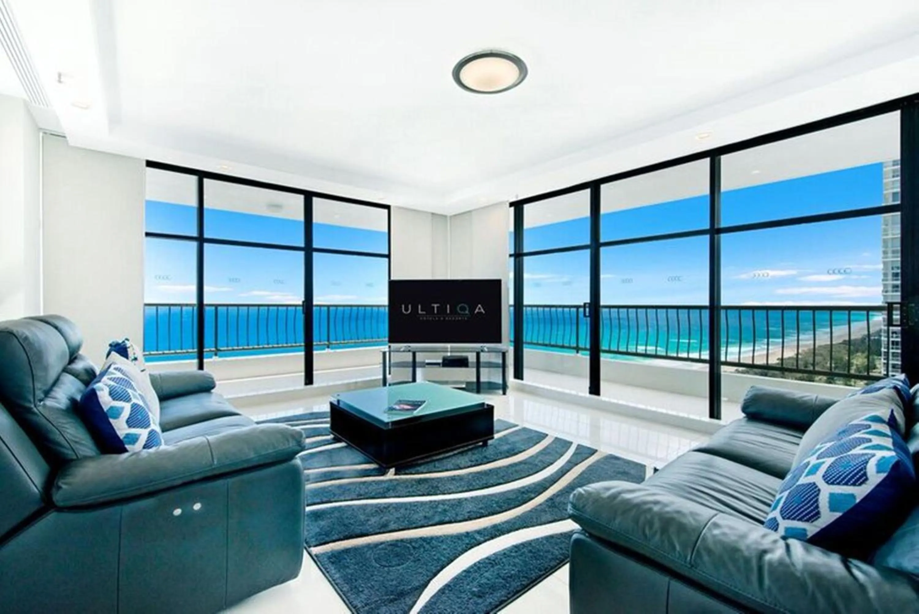 Living room in ULTIQA Beach Haven on Broadbeach