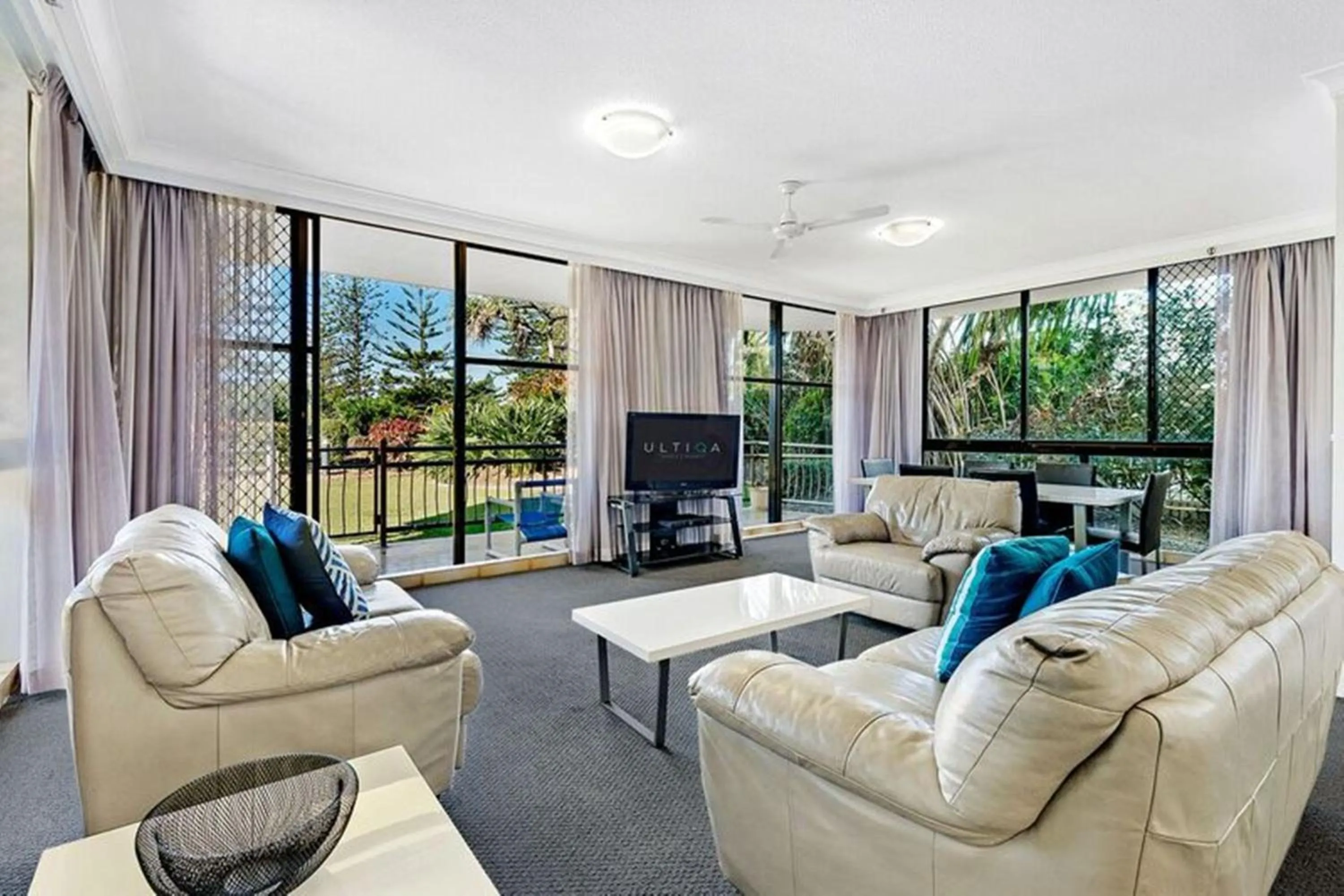 Living room in ULTIQA Beach Haven on Broadbeach