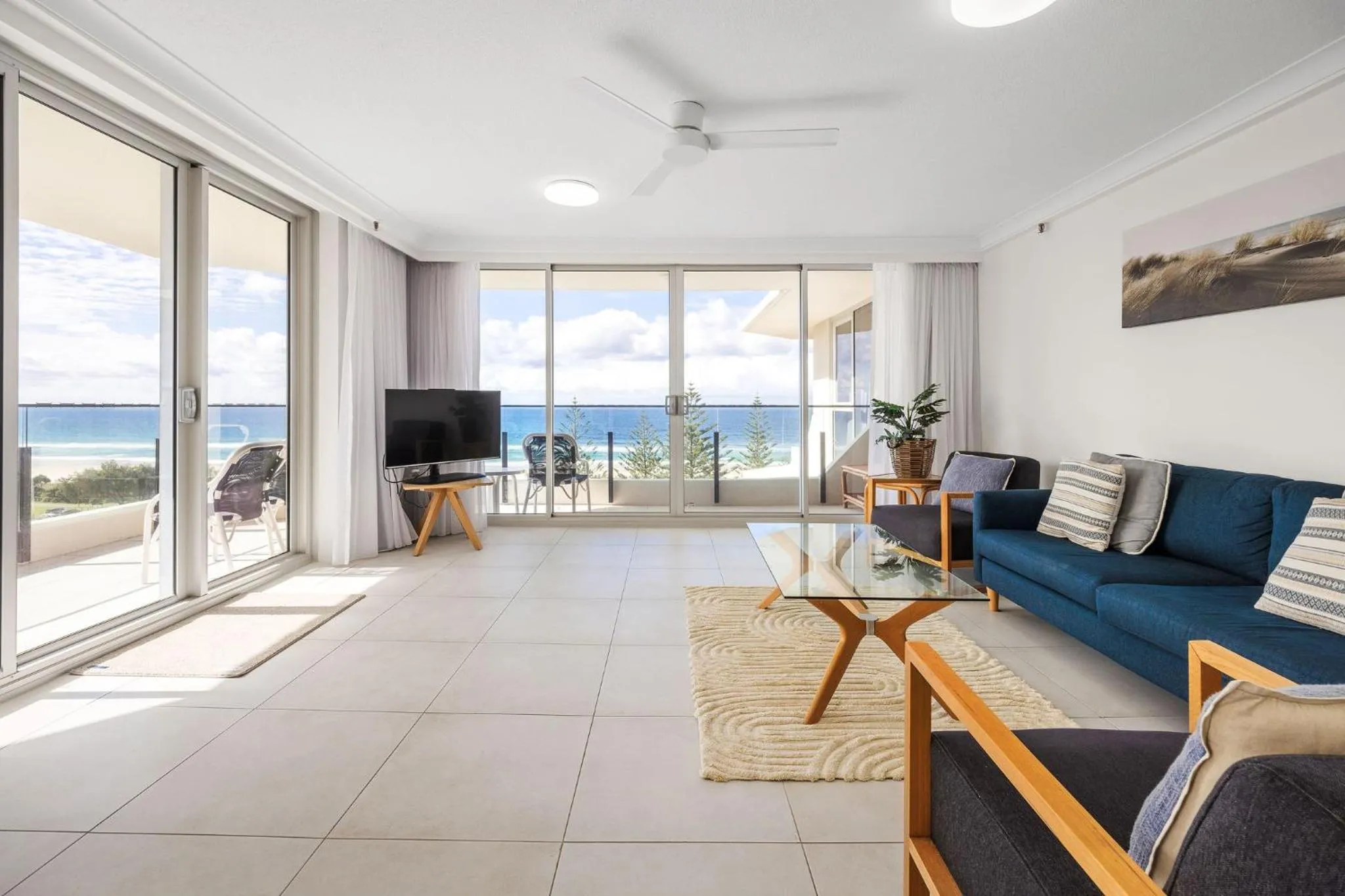 Living room in ULTIQA Beach Haven on Broadbeach