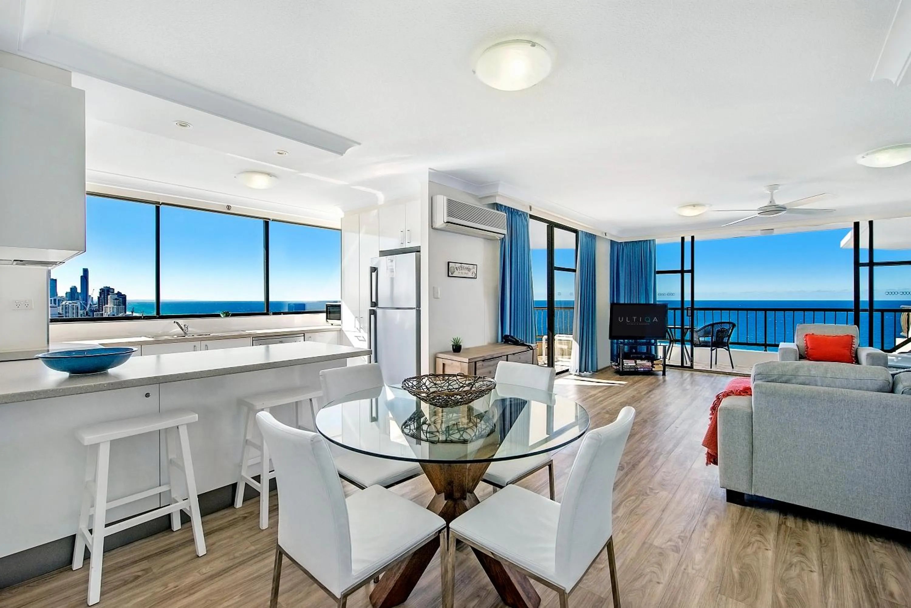 Living room in ULTIQA Beach Haven on Broadbeach
