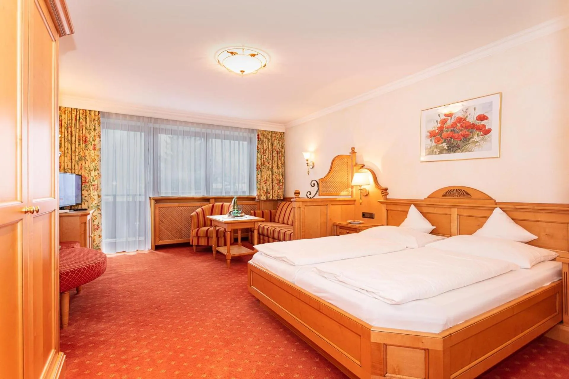 Seating area, Bed in Unser Berghof