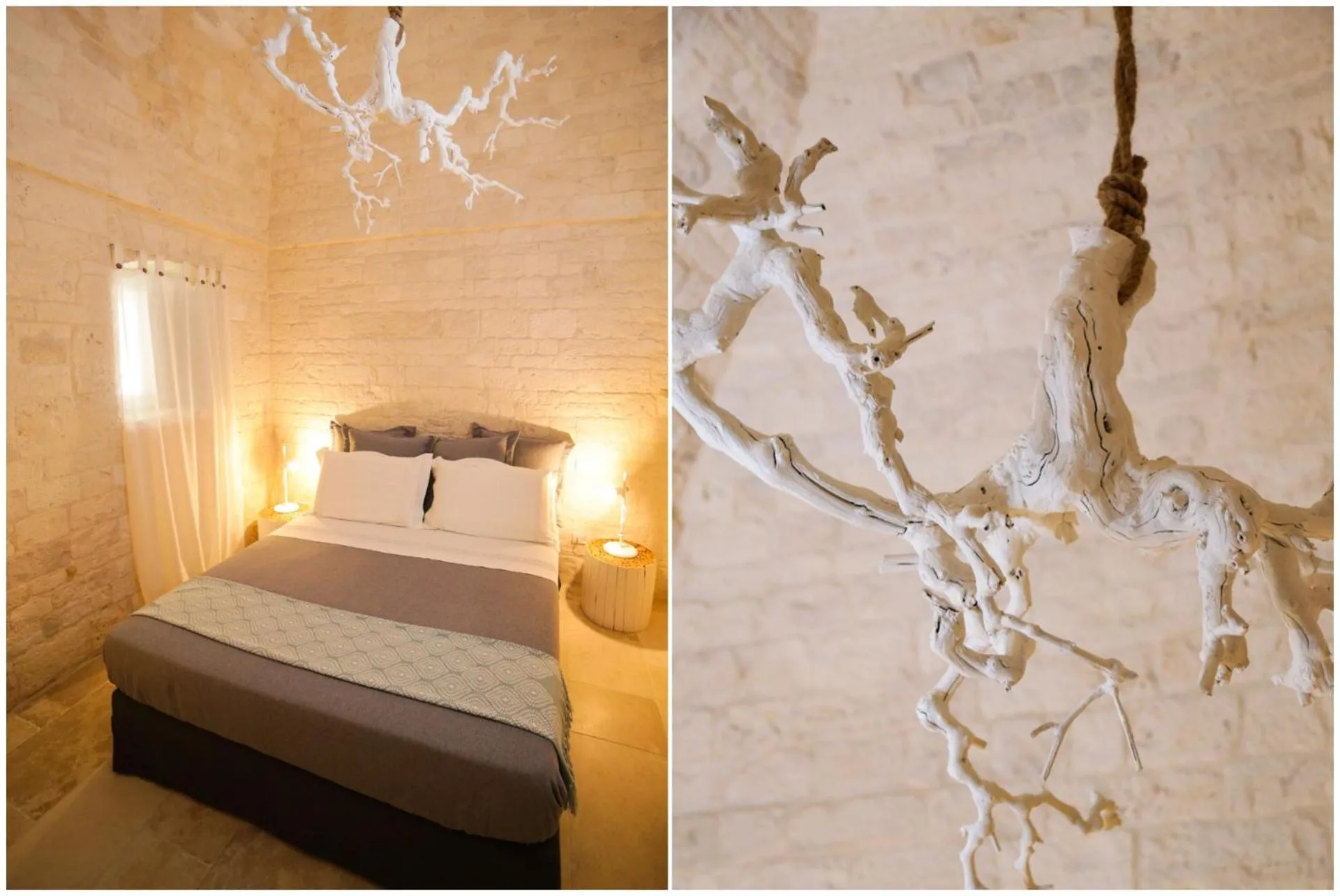Bed in Hermanas Relais - trulli luxury