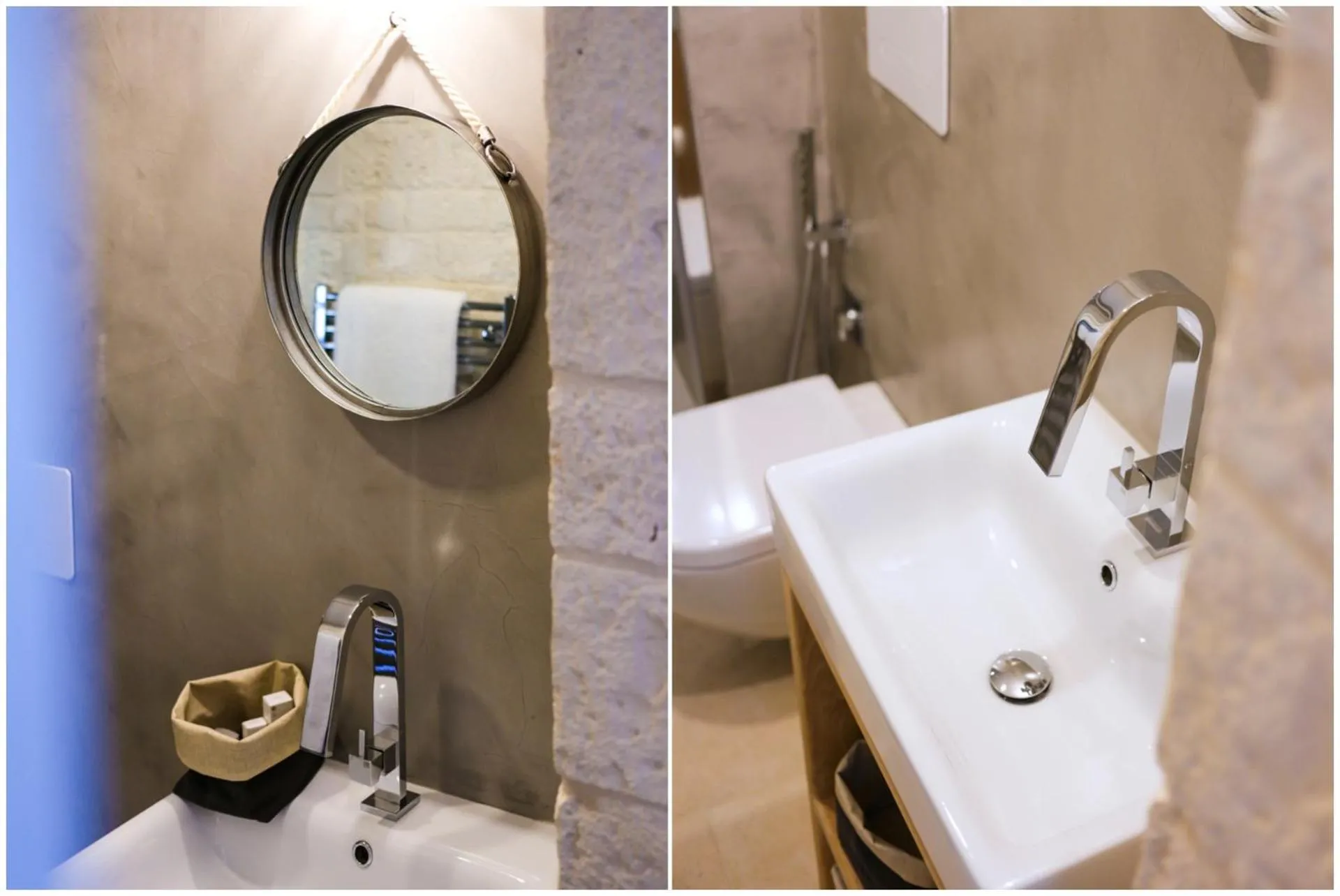 Shower in Hermanas Relais - trulli luxury