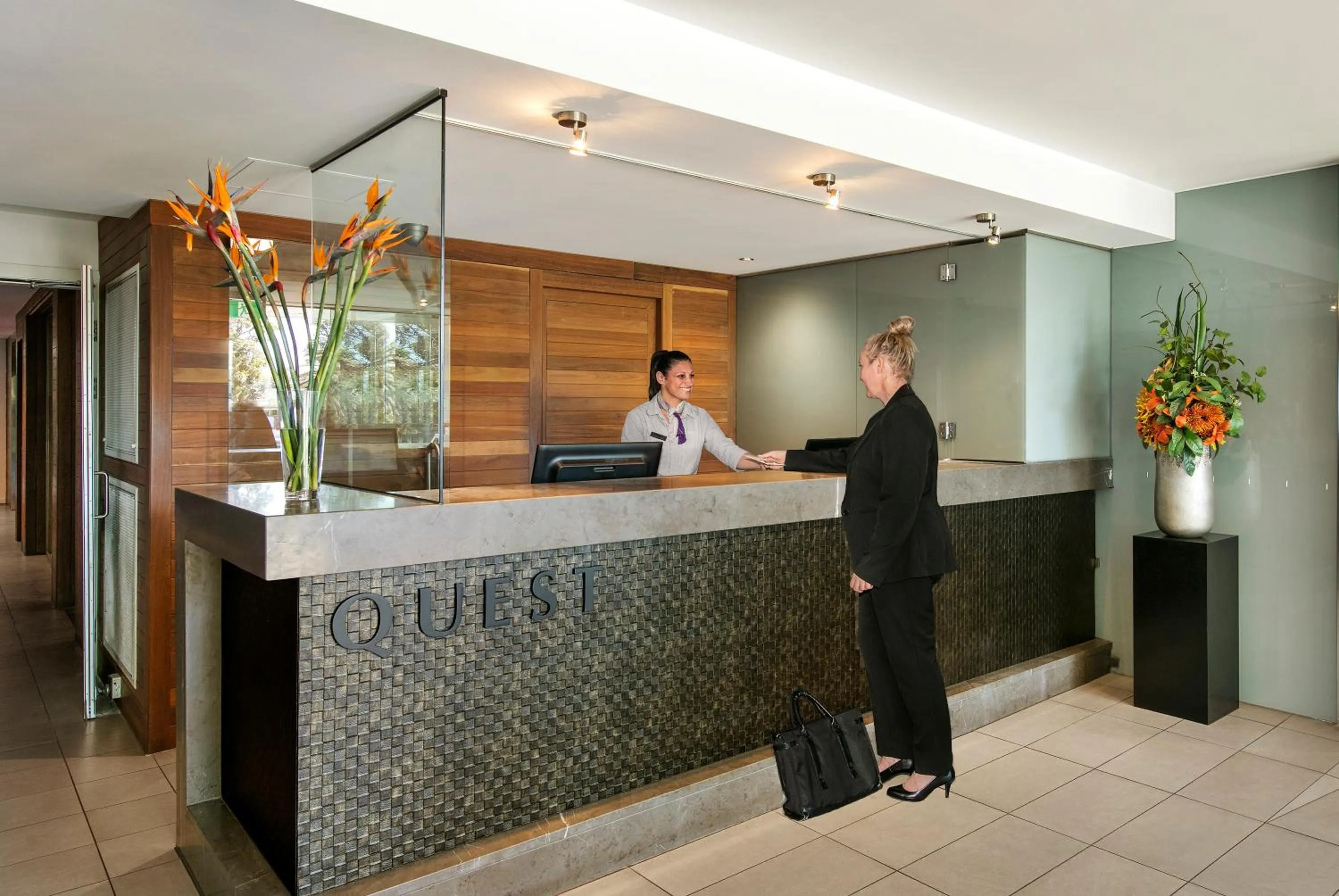 Lobby or reception in Quest Brighton on the Bay