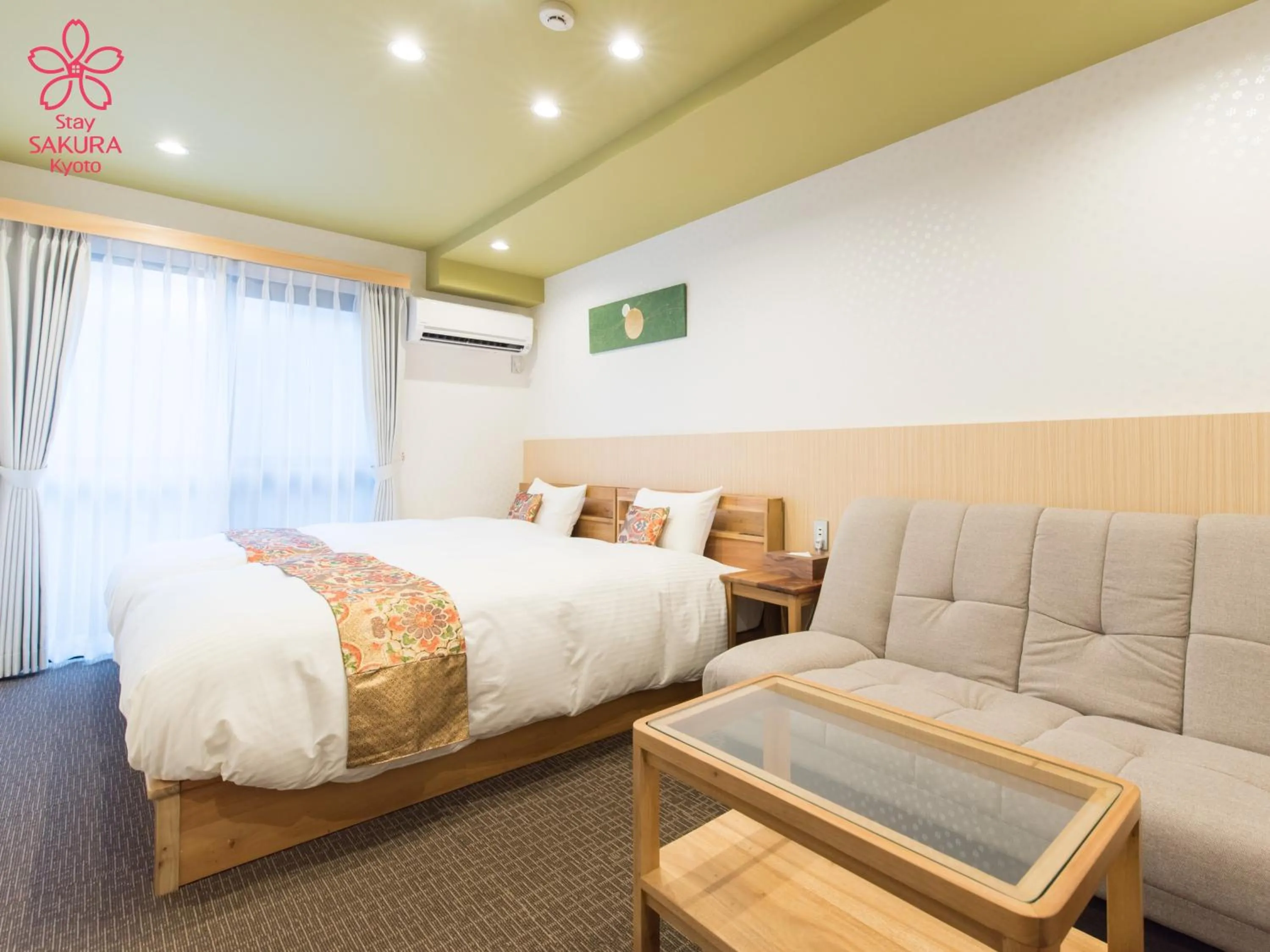 Living room, Bed in Stay SAKURA Kyoto Gyoen East