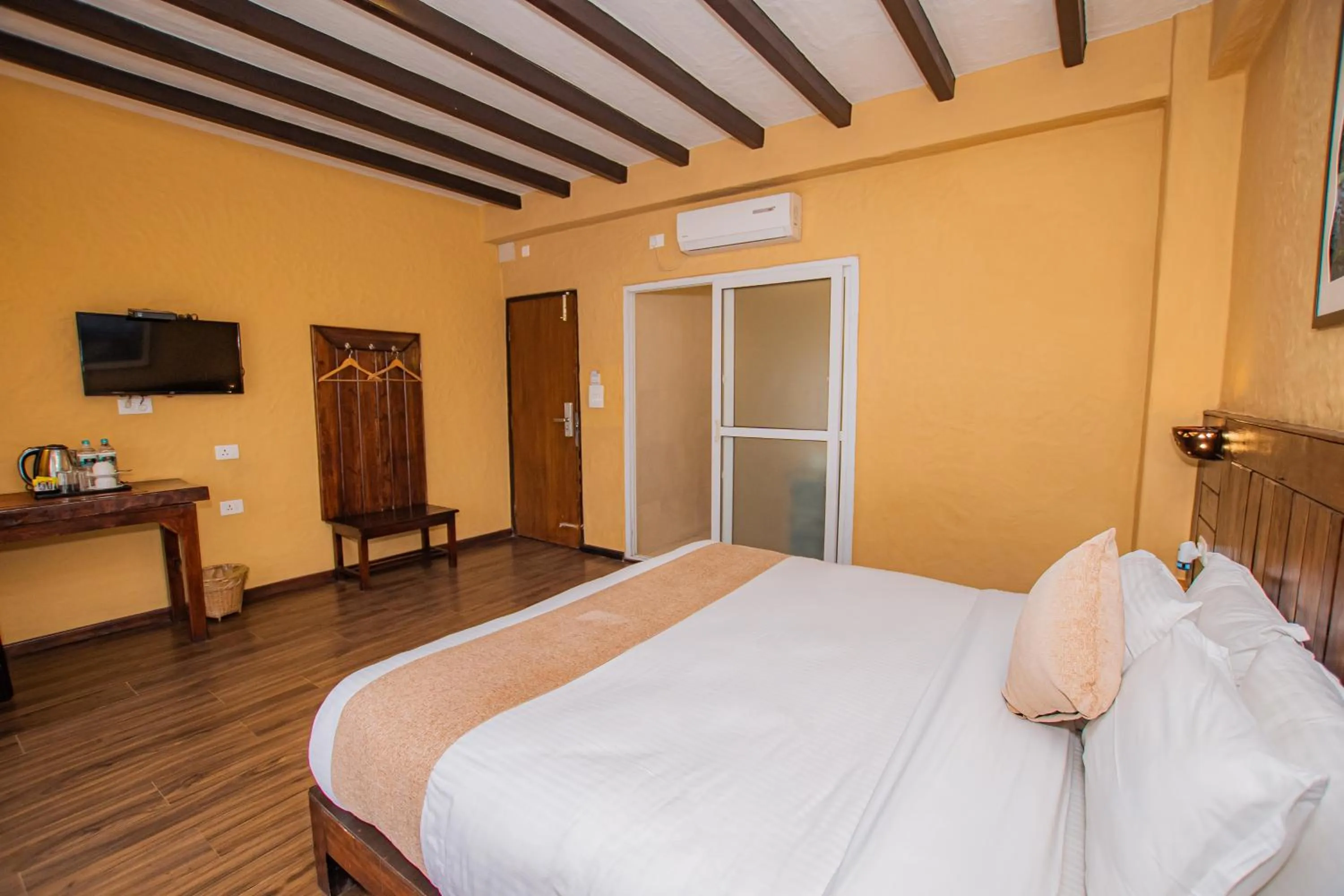 Bed in Pokhara Boutique Hotel