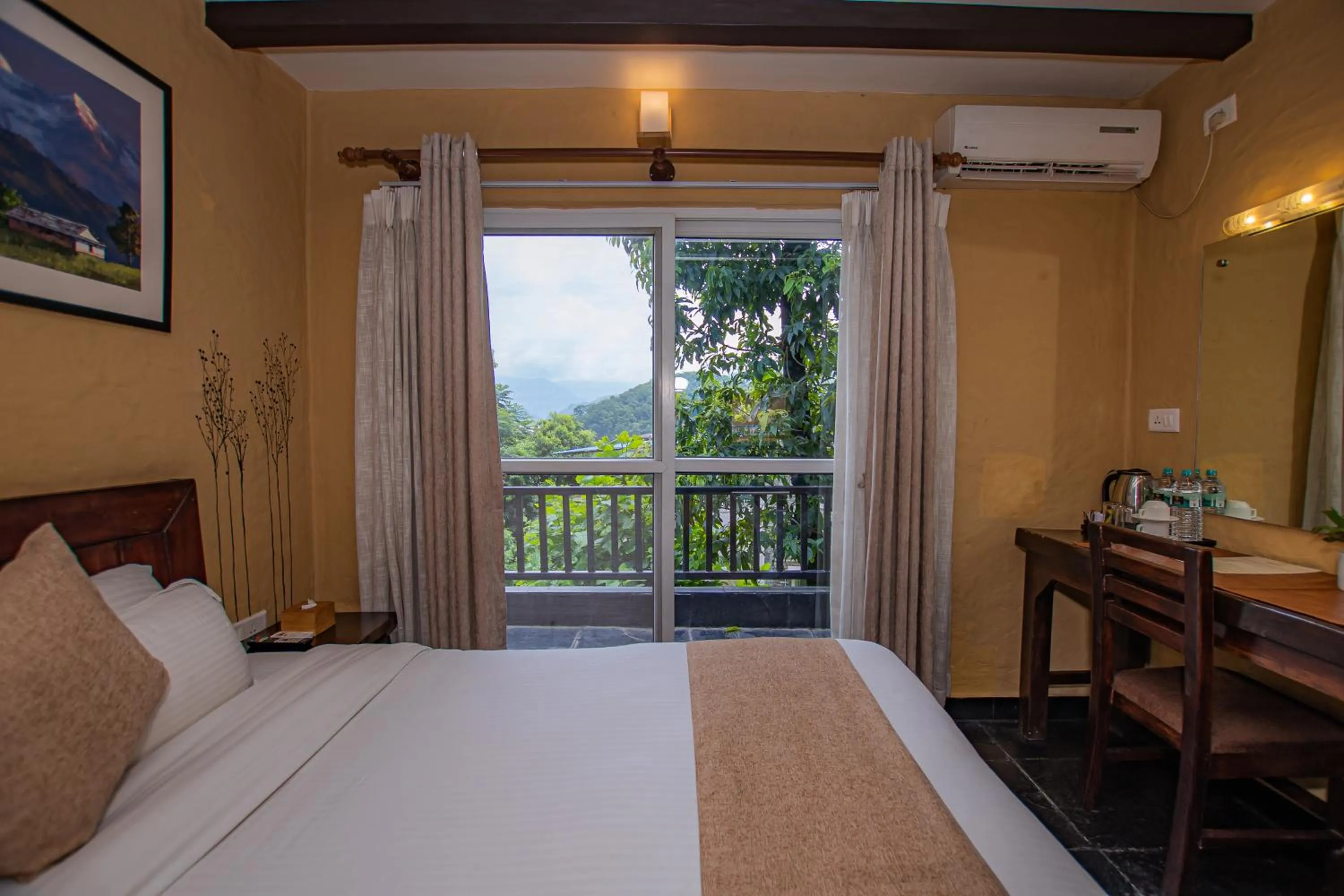 Balcony/Terrace, Bed in Pokhara Boutique Hotel