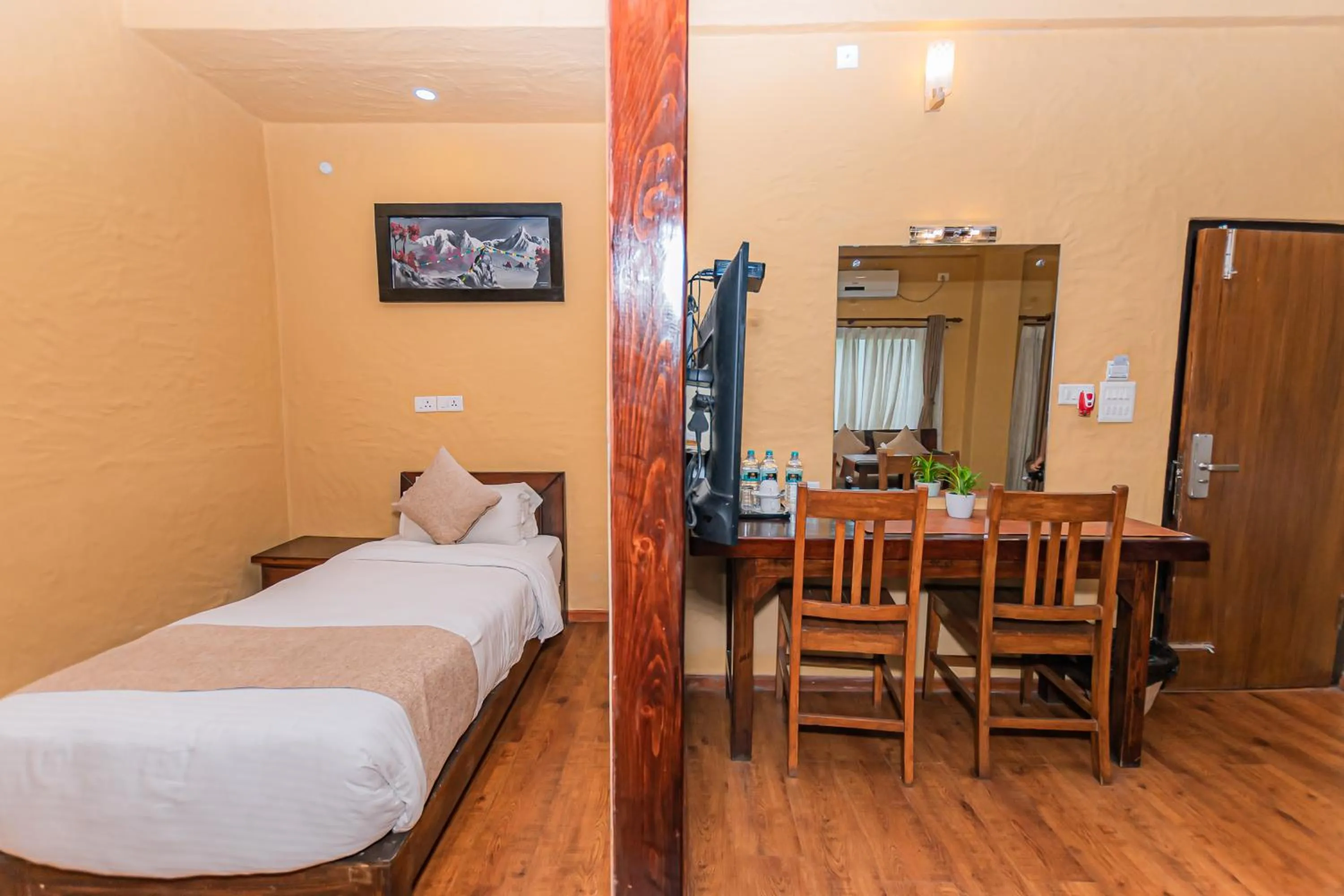Bed in Pokhara Boutique Hotel
