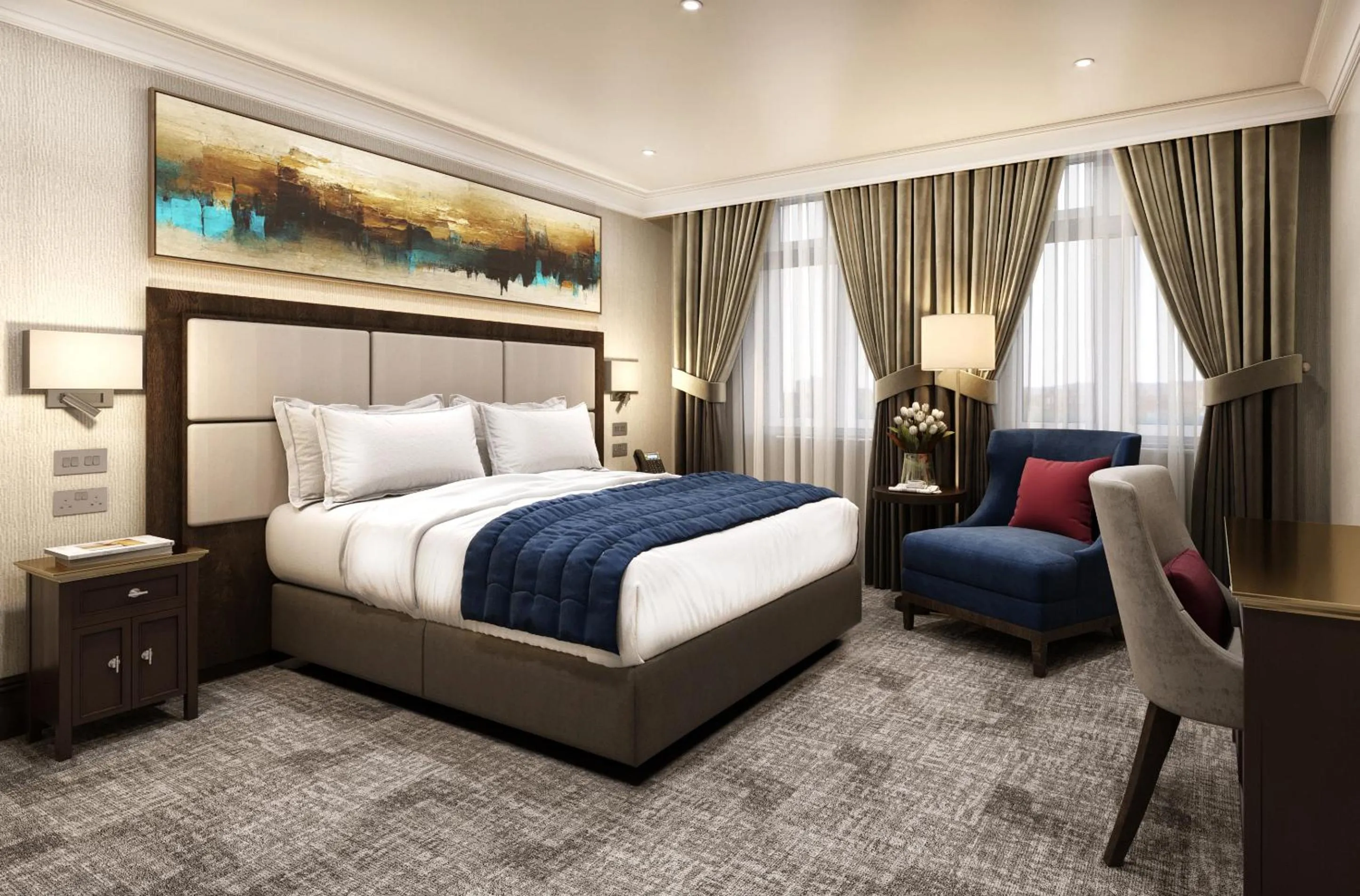 Bedroom in Rochester Hotel by Blue Orchid