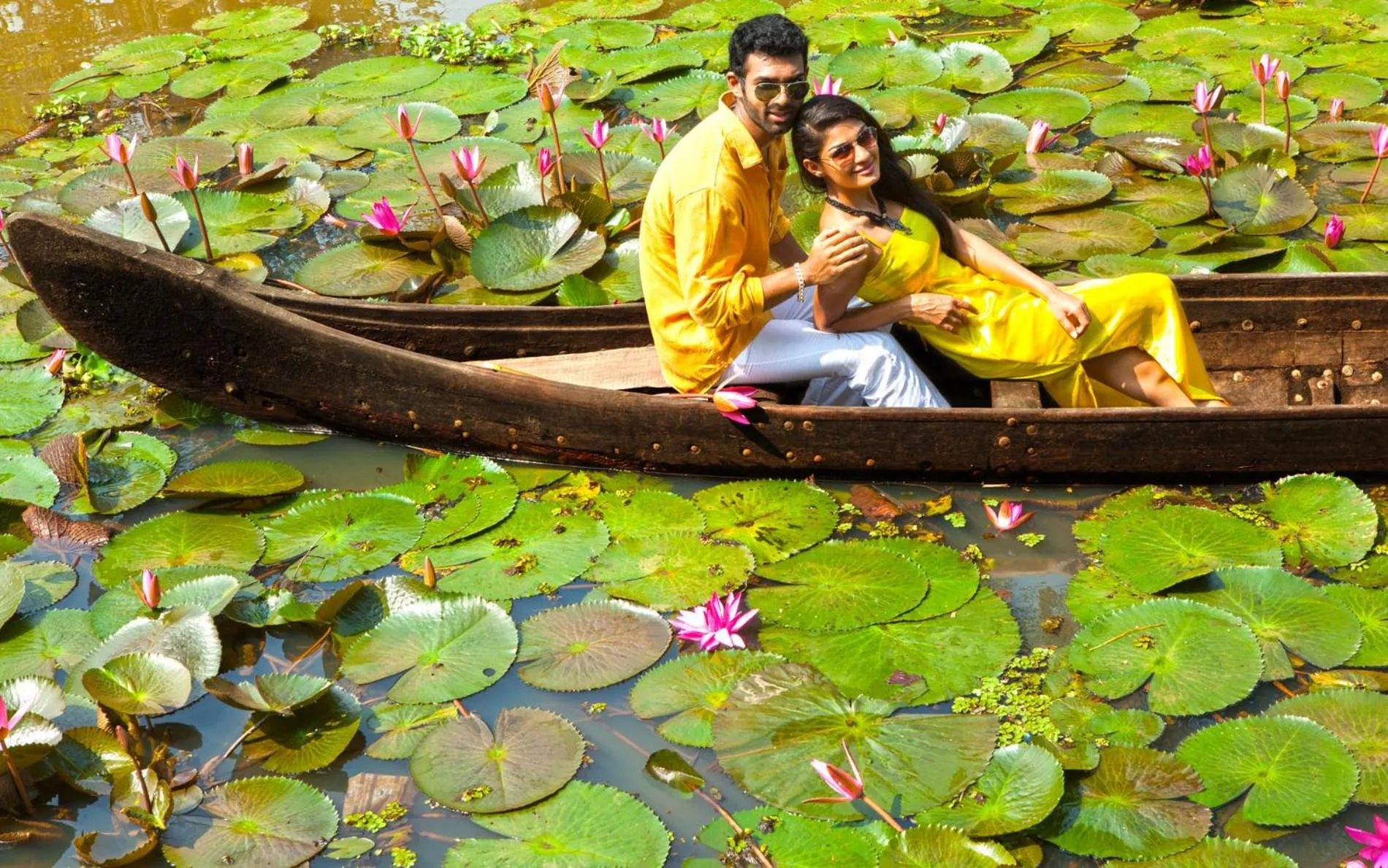 People in Green Fields Kumarakom