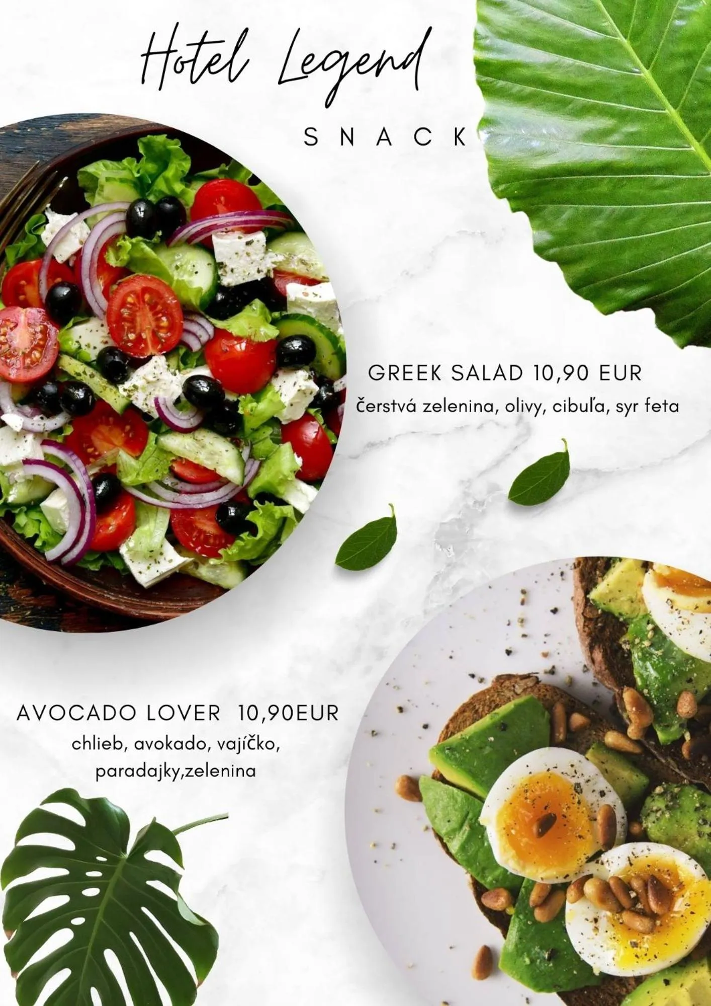 Food and drinks in Hotel Legend