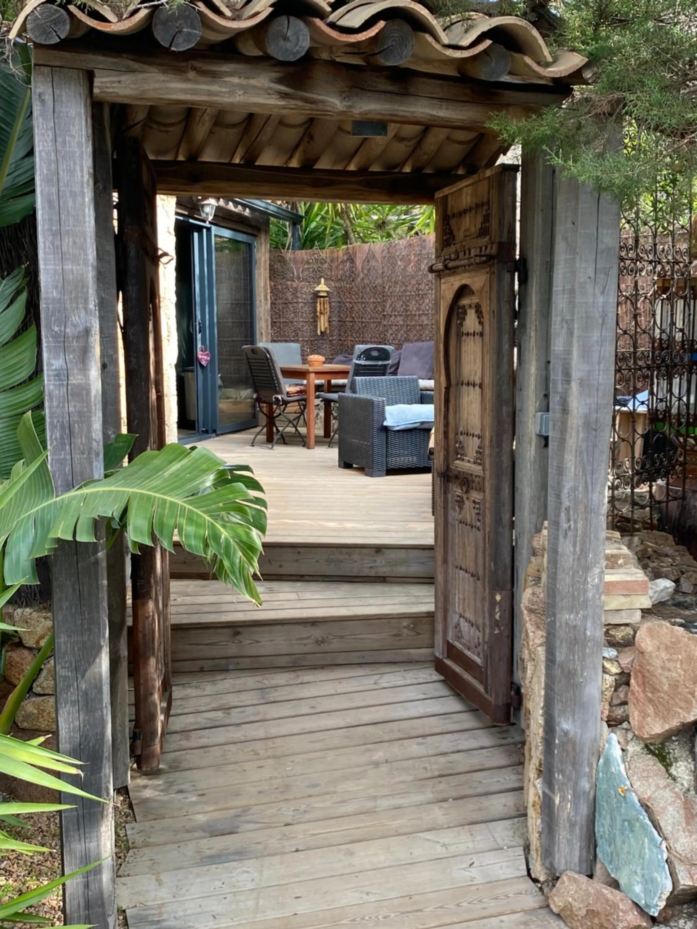 Patio in Maranatha, front de mer avec plage