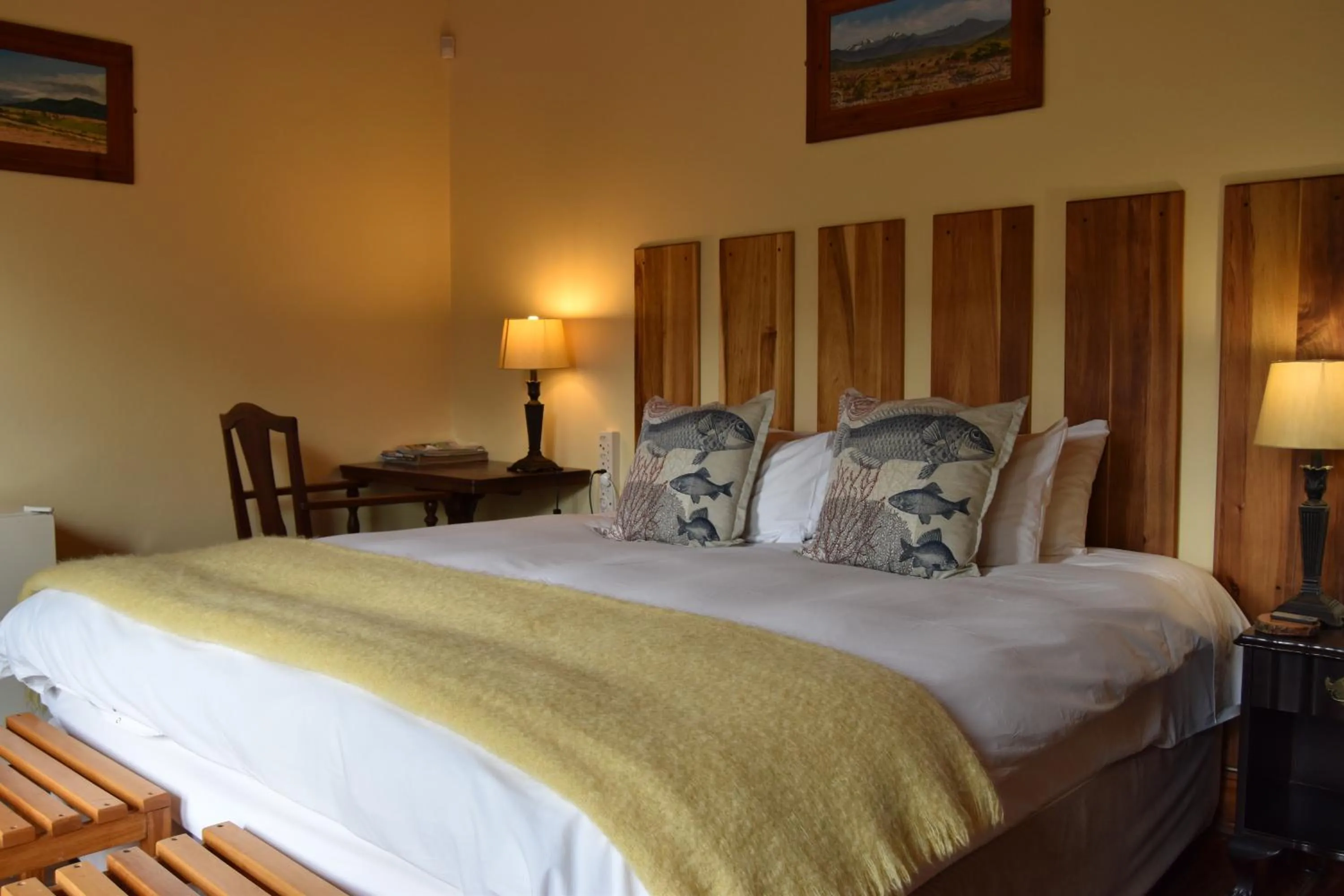 Bed in Angler and Antelope Guesthouse