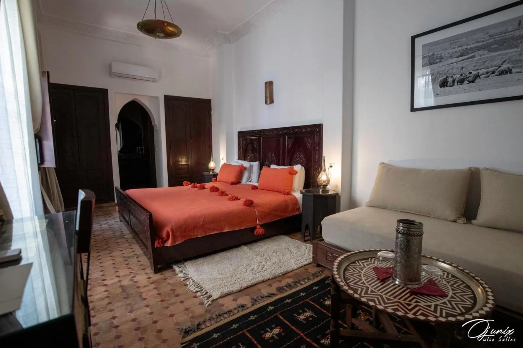 Bed in Riad Zoraida