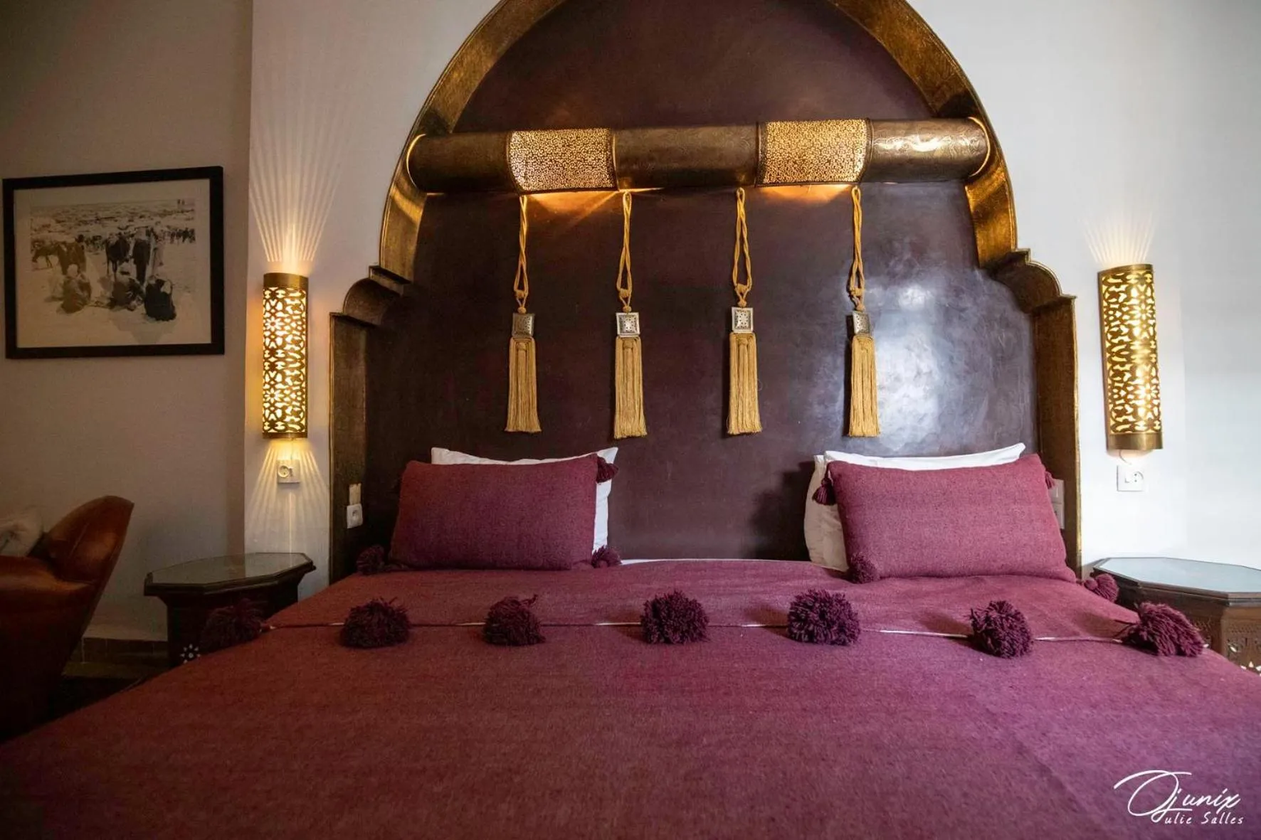 Bed in Riad Zoraida