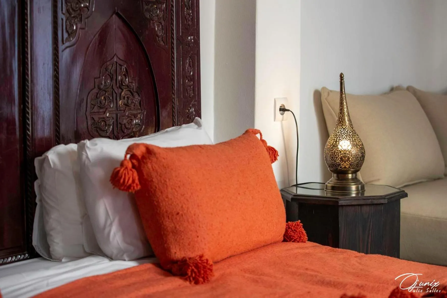 Decorative detail, Bed in Riad Zoraida