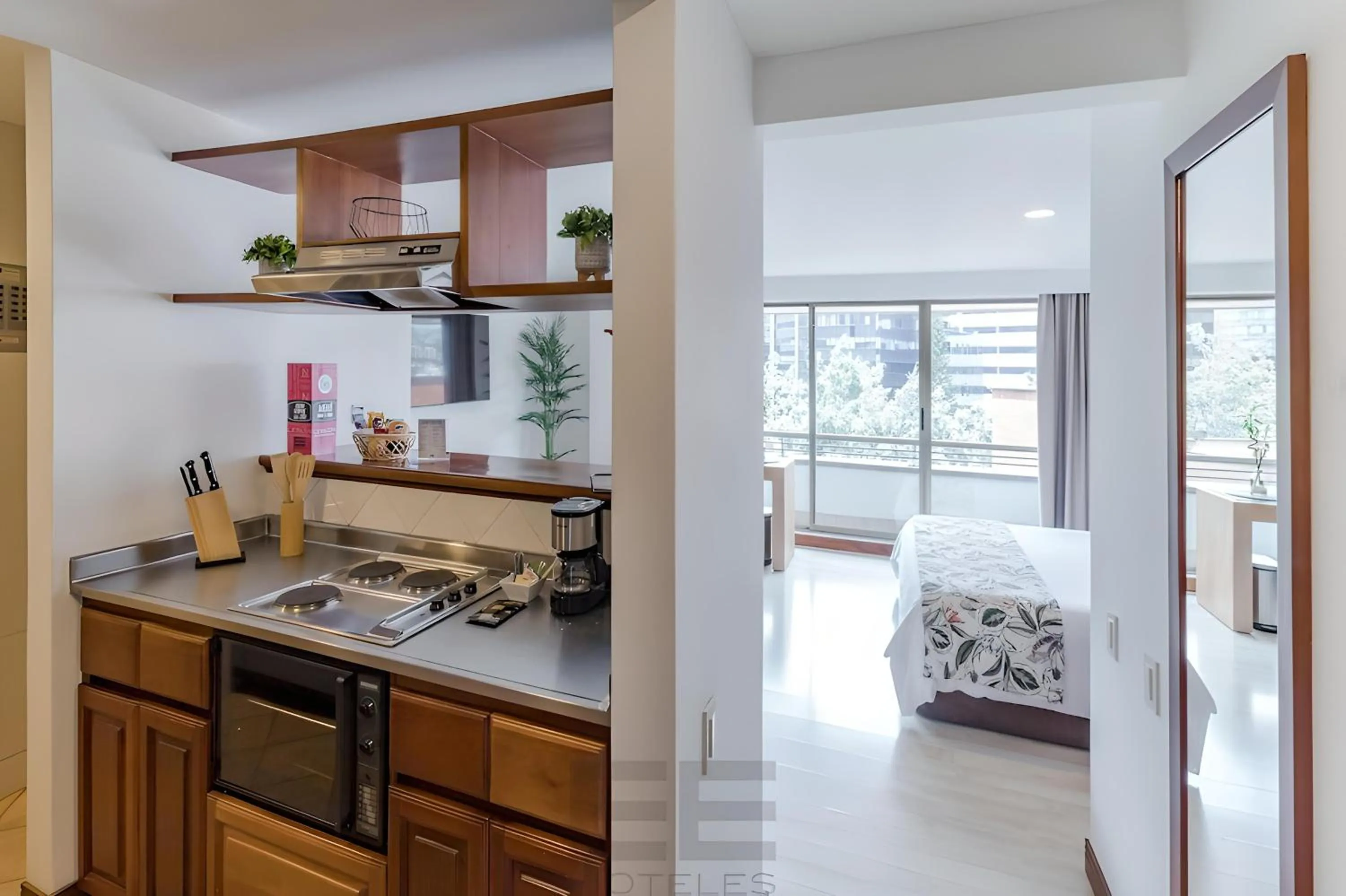 Kitchen or kitchenette in Hotel Leblon Suites Milla de Oro