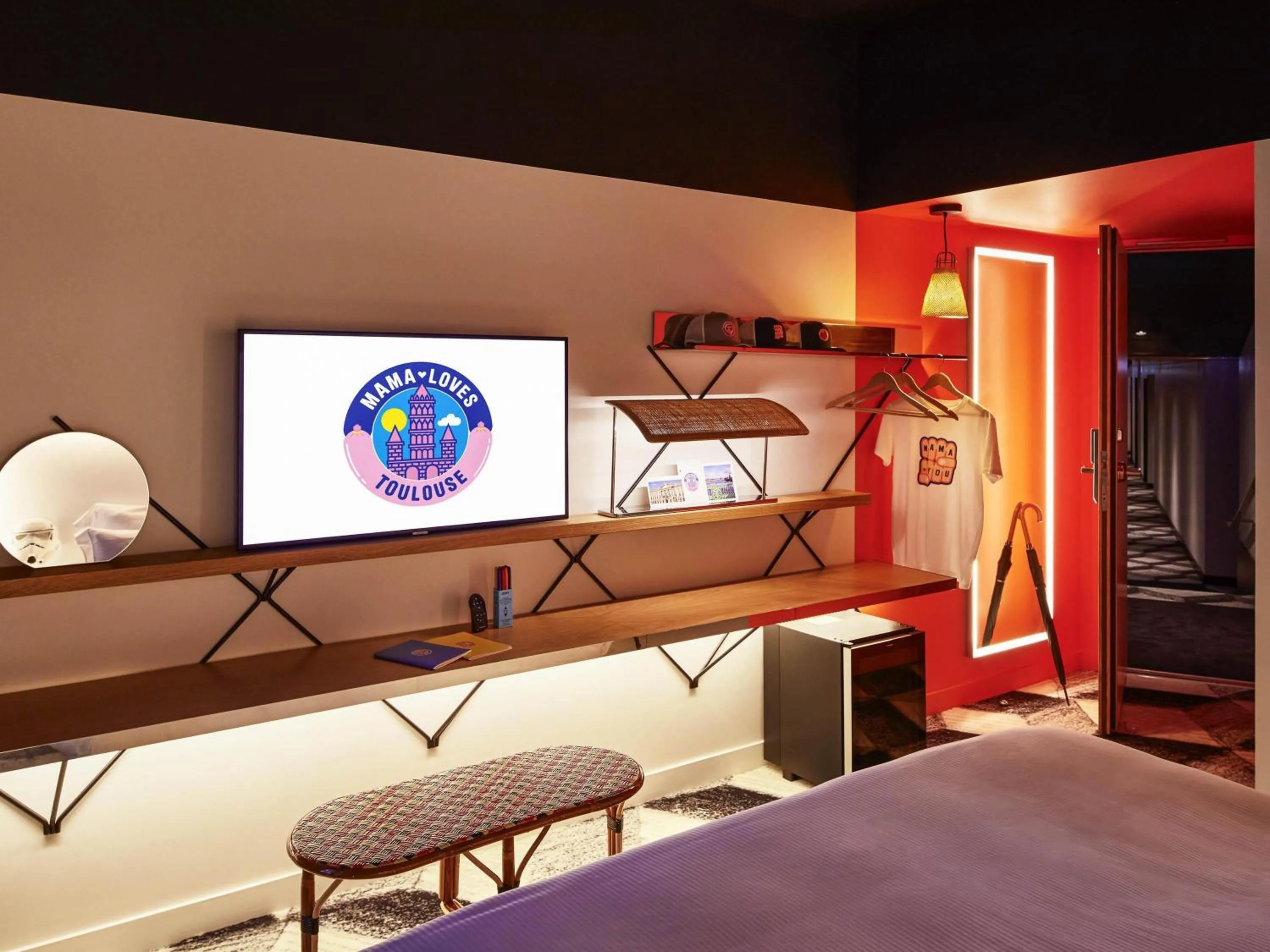 Bedroom, Bed in Mama Shelter Toulouse