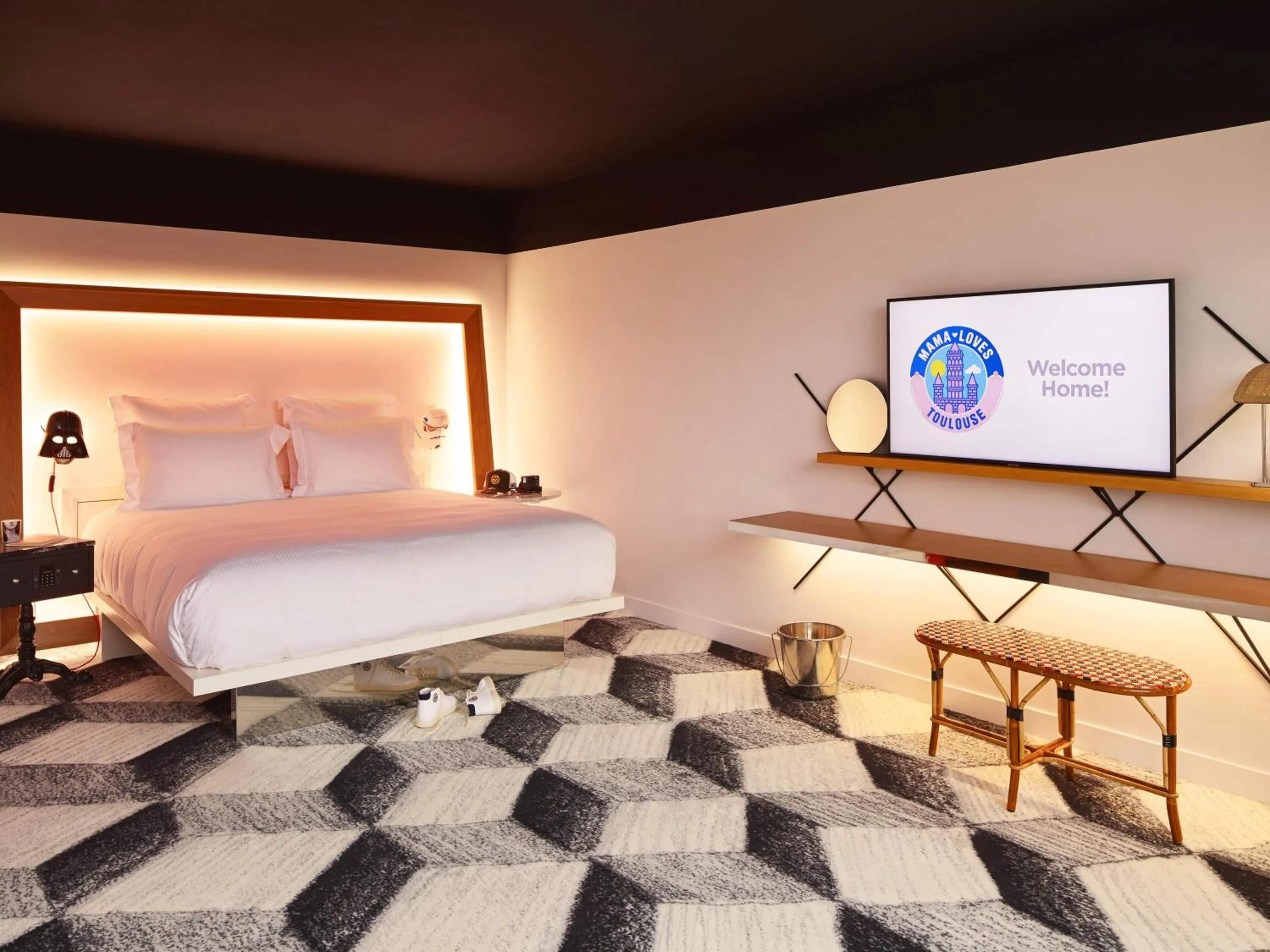 Bedroom, Bed in Mama Shelter Toulouse