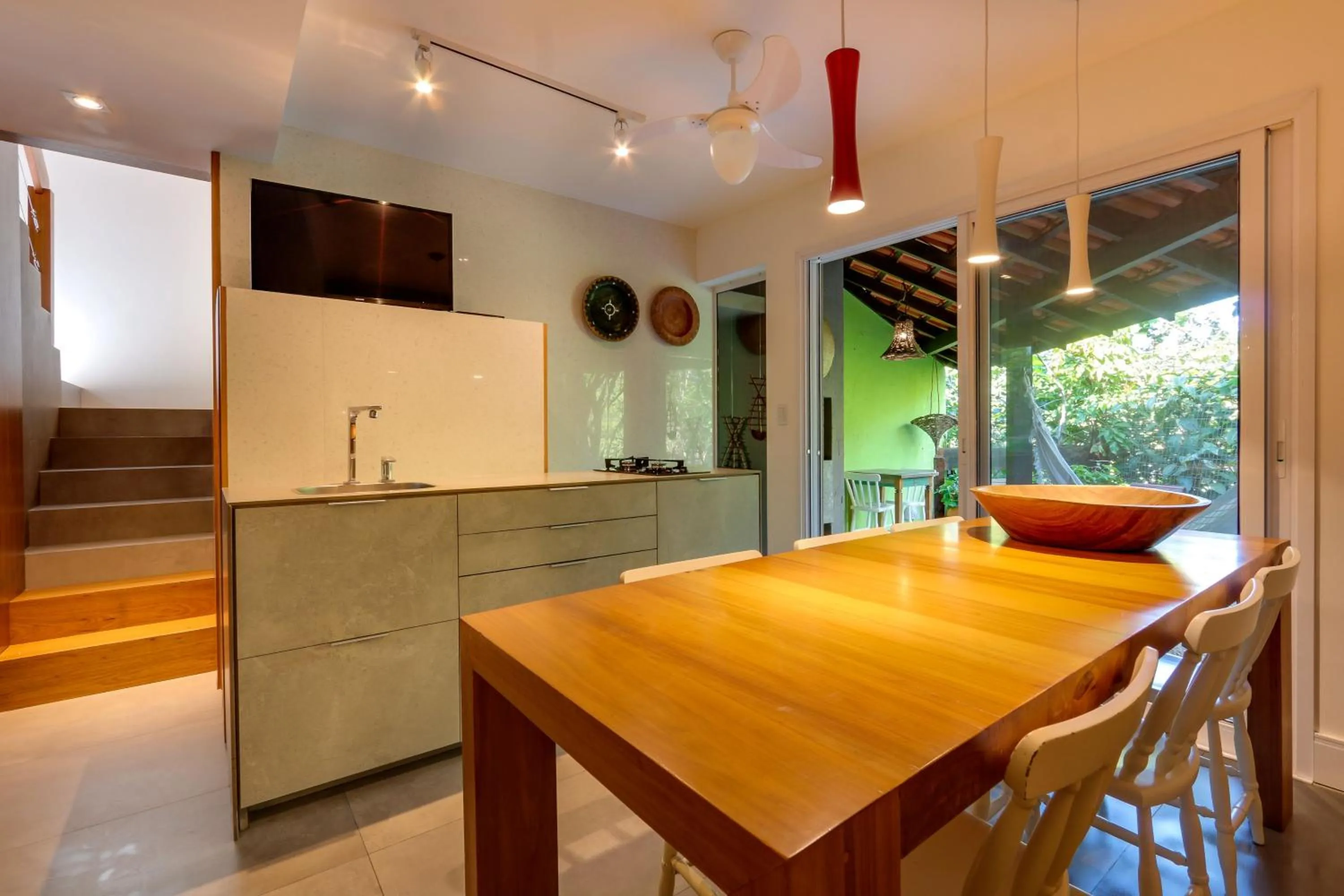 Kitchen or kitchenette in Pousada Vila do Bosque