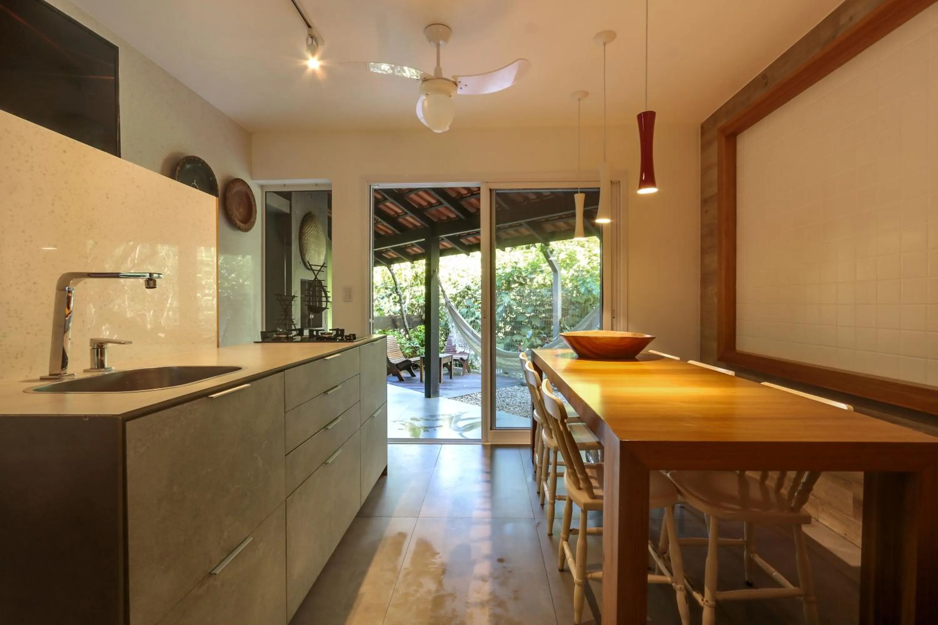 Kitchen or kitchenette in Pousada Vila do Bosque