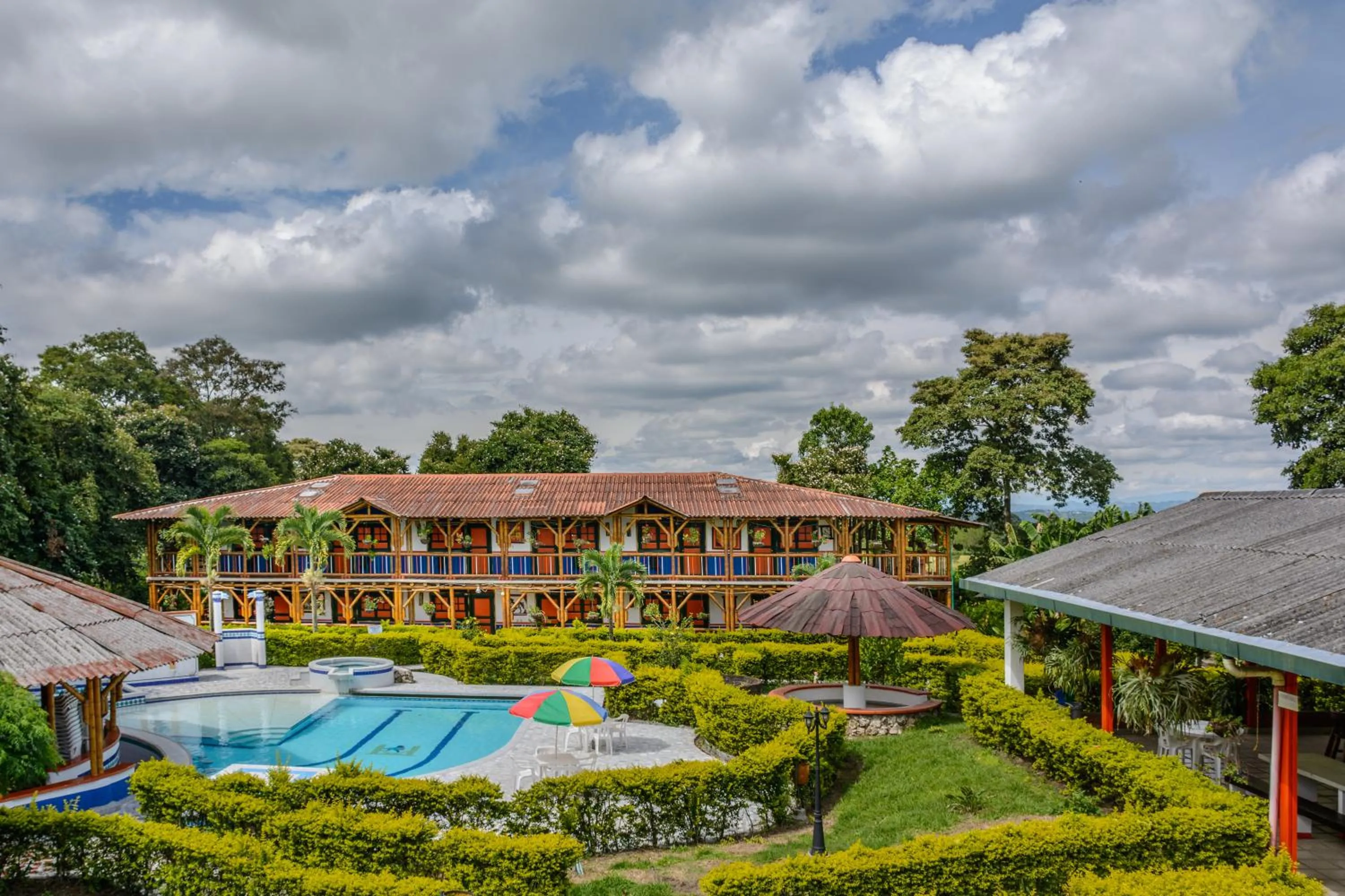 Pool view in Finca Hotel La Dulcera
