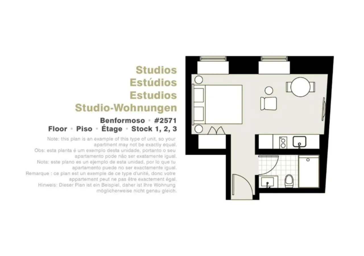 Floor plan in Lisbon Serviced Apartments - Benformoso