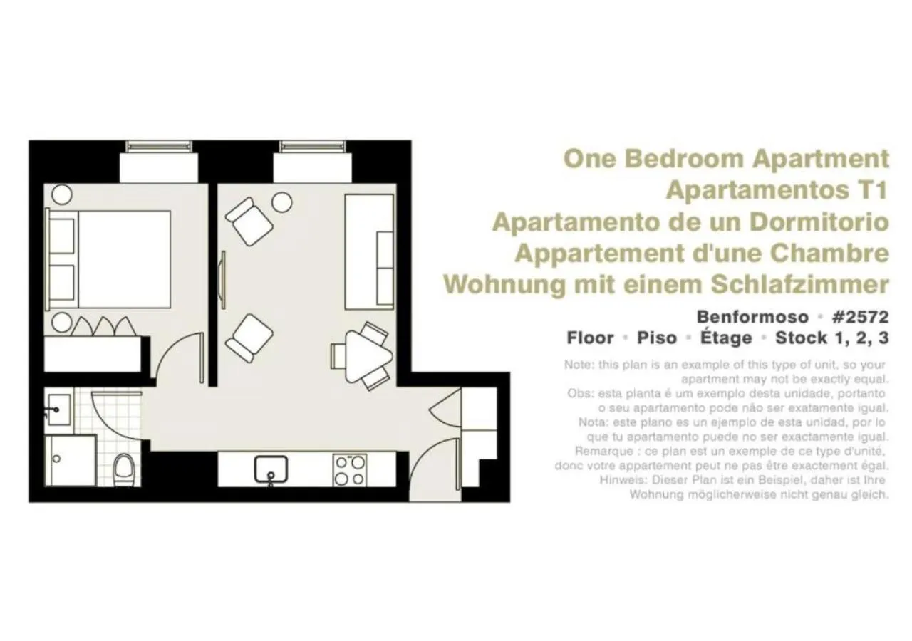 Floor plan in Lisbon Serviced Apartments - Benformoso
