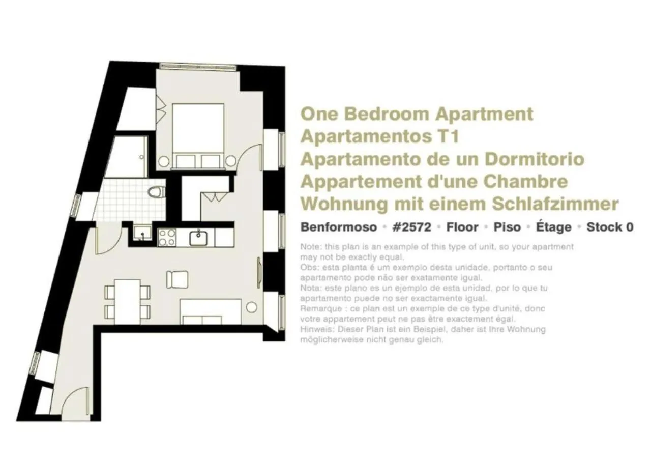 Floor plan in Lisbon Serviced Apartments - Benformoso